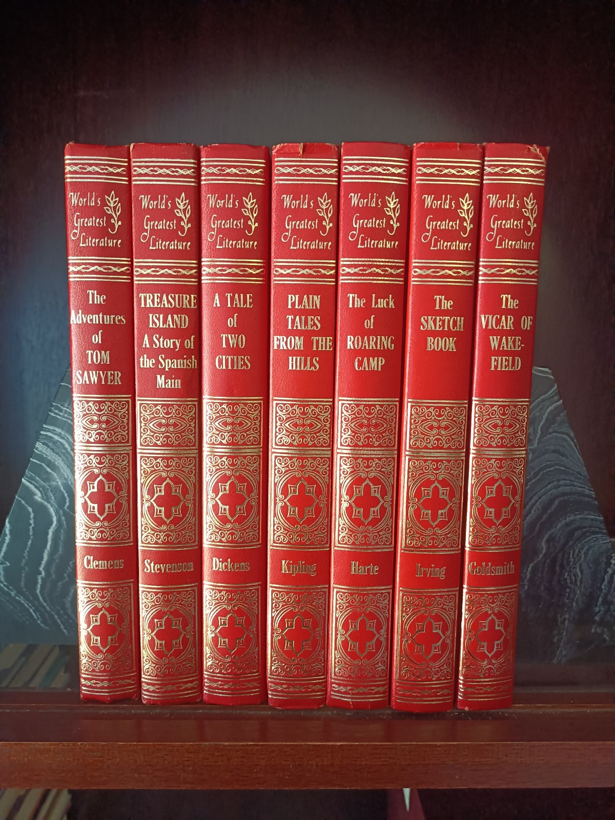 World’s Greatest Literature x 7_Fountain Press_1965_Gold Gilt_Very Good