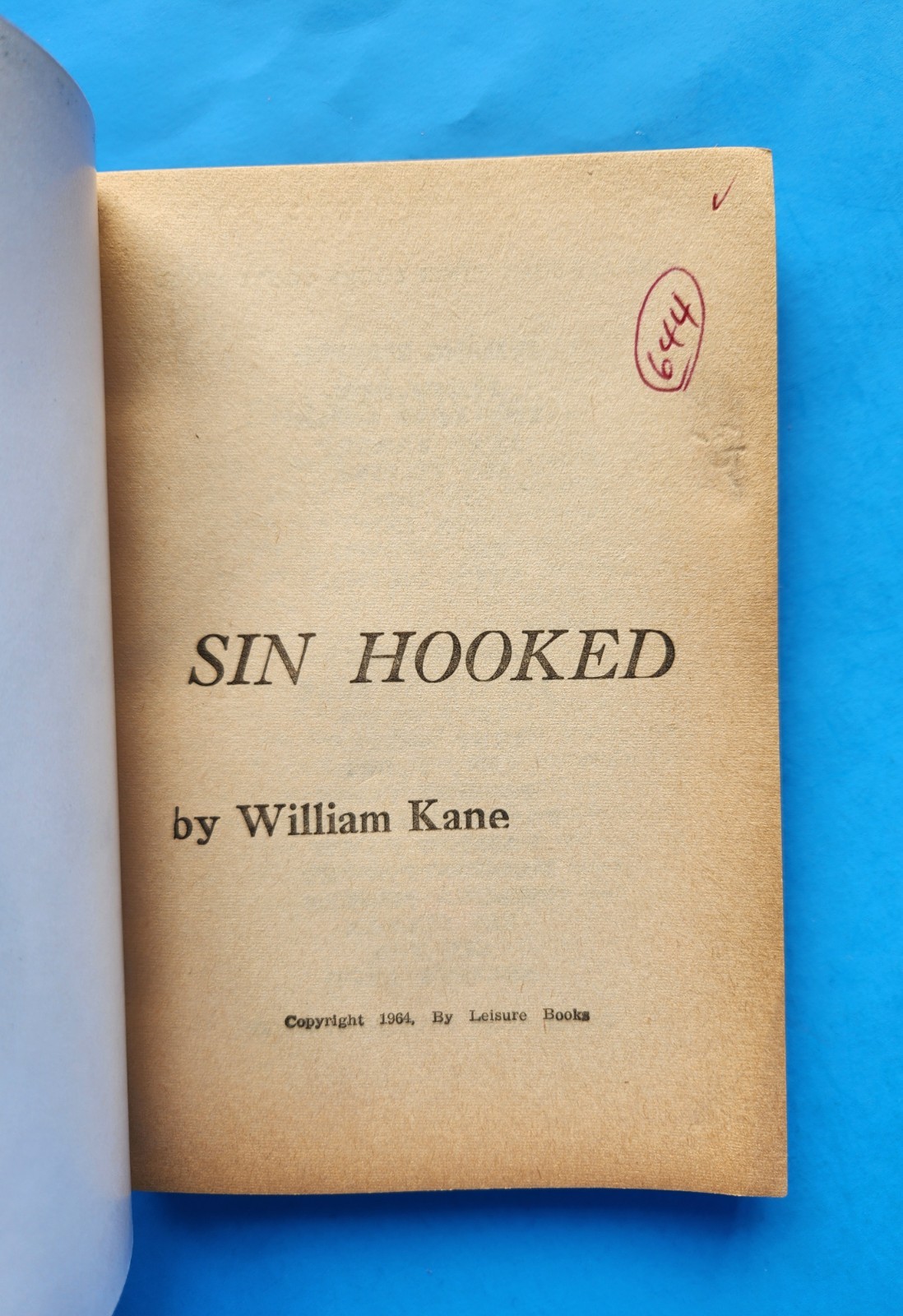 SIN HOOKED by William Kane Greenleaf Classics LB644 Vintage Sleaze GGA Bonfils
