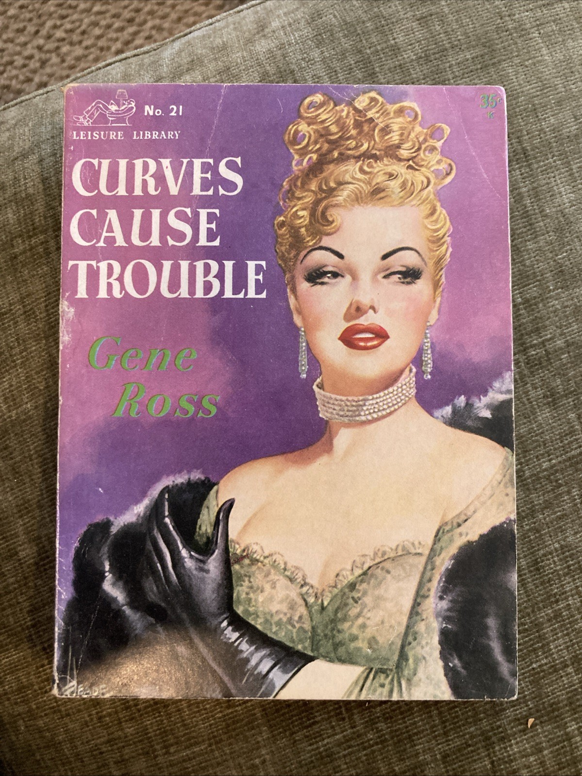Sleaze gga digest Vintage Pb, Curves Cause by Ross, Leisure Lib21 1953, c-Heade
