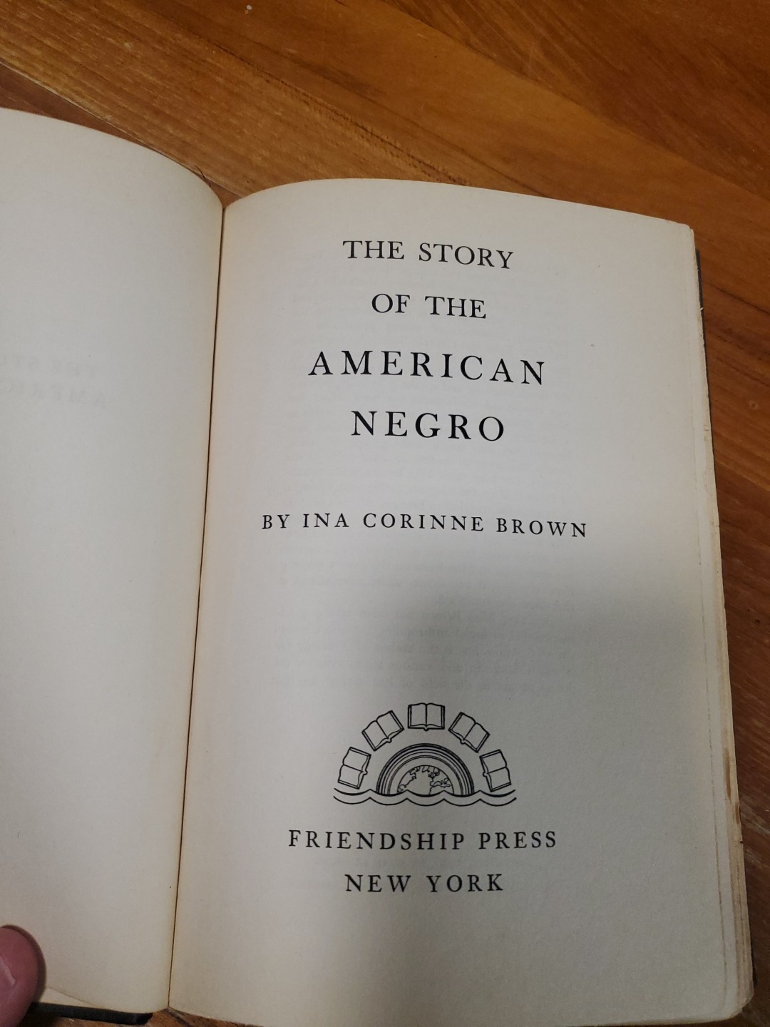 The Story of the American Negro By Brown, Ina Corinne 1936 Friendship Press HC