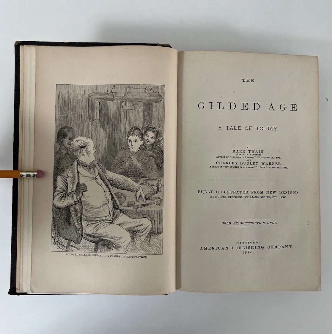 The Gilded Age by Mark Twain (1874) Vintage Early Printing Hardcover Book
