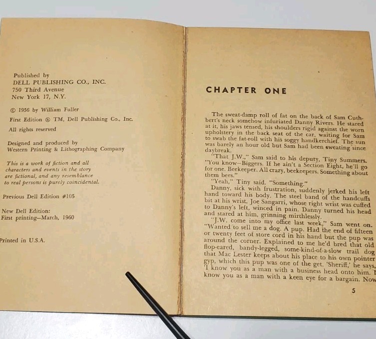 The Pace That Kills William Fuller Vintage Pulp DELL First Edition B144 1960 35¢