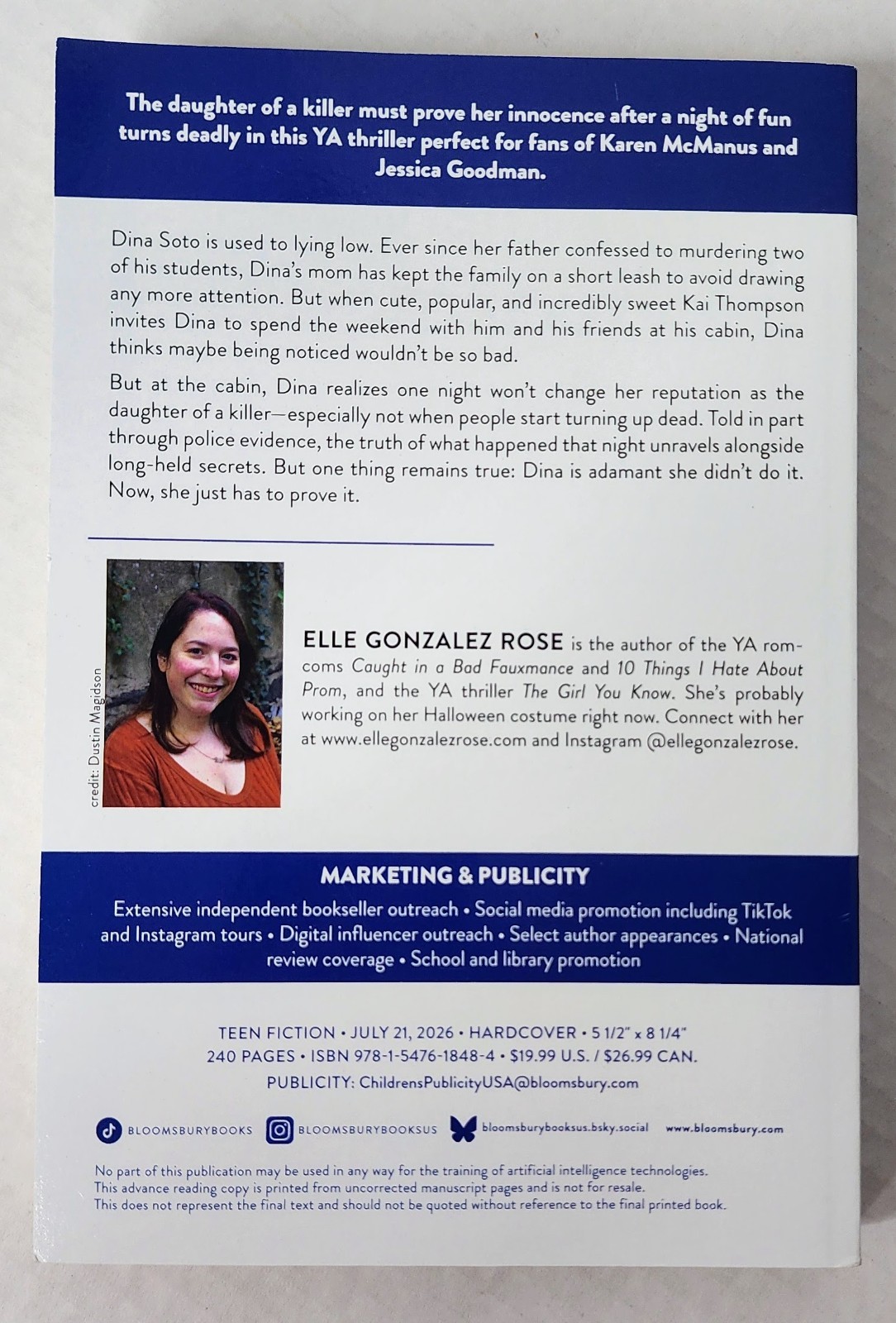 I Didn’t Do It ARC Uncorrected Proof Elle Gonzalez Rose YA 2026 Paperback