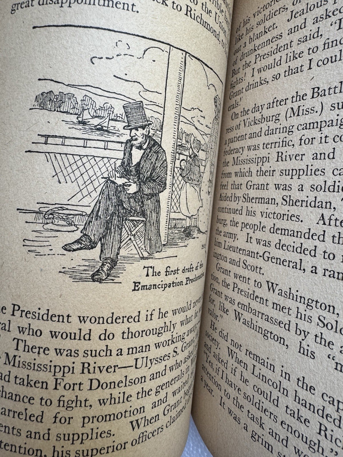 Antique 1917 Abraham Lincoln Child Book Illust Civil War America History Series