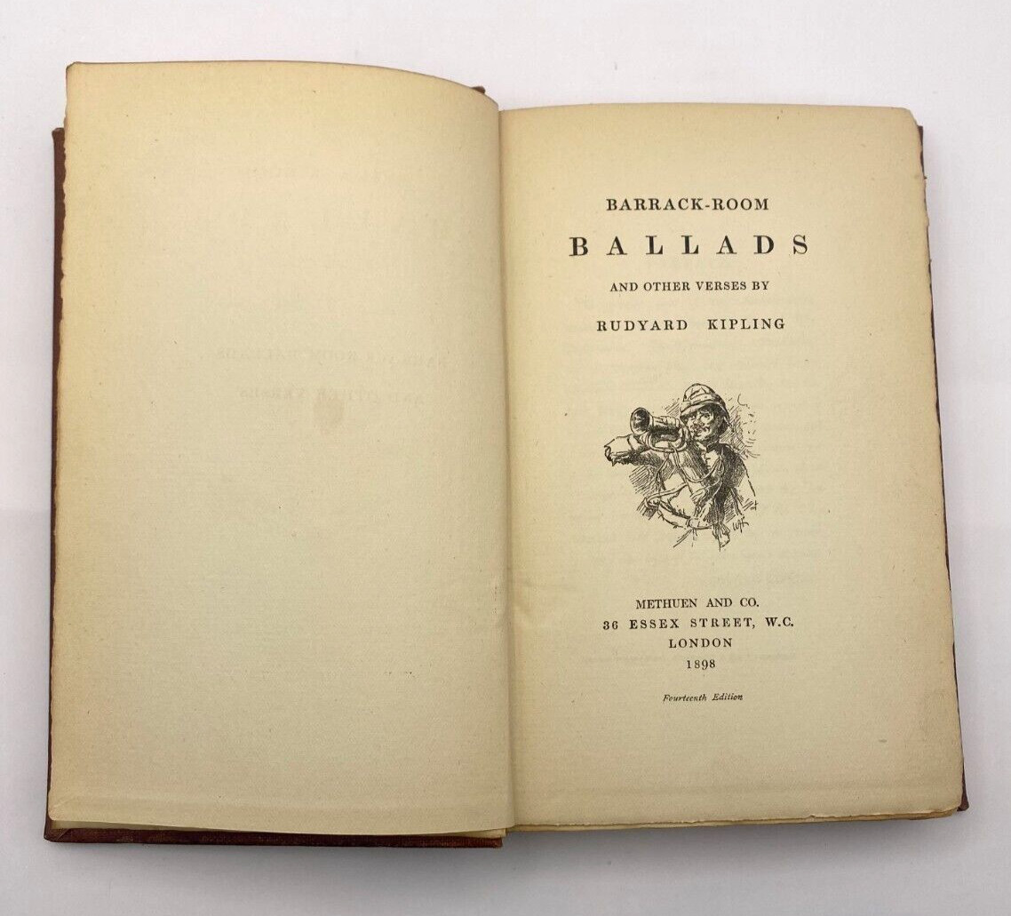 Antique Rudyard Kipling 1898 Barrack Room Ballads and Other Verses Book