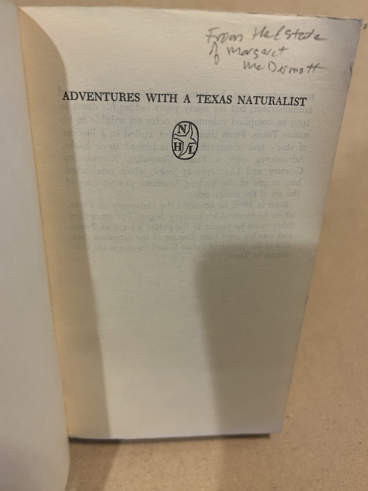 Adventures with a Texas Naturalist By Roy Bedichek – 1961 Great Condition Vtg