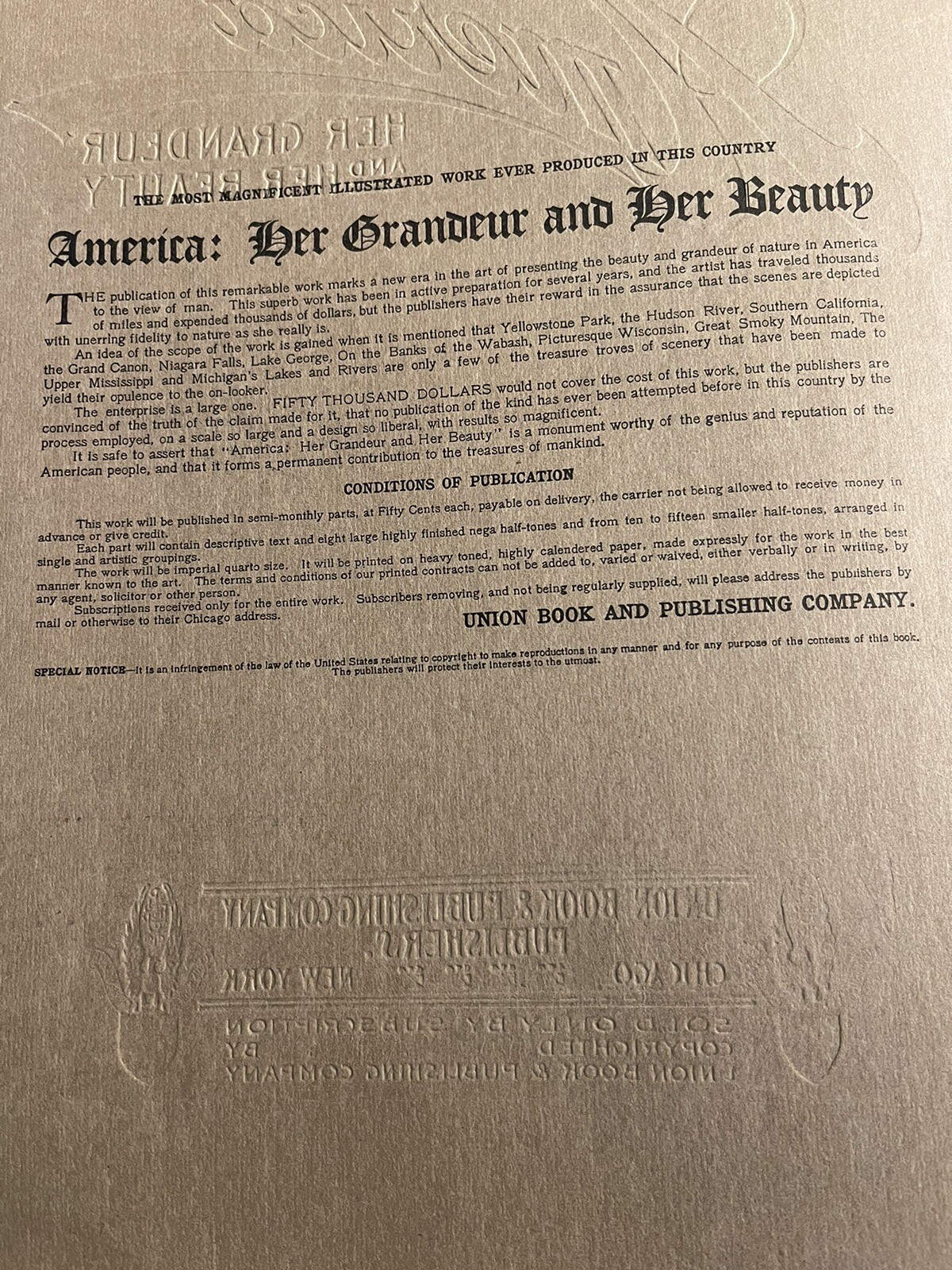 Lot of 2 America Her Grandeur And Her Beauty Photo Books From 1900 Wisconsin