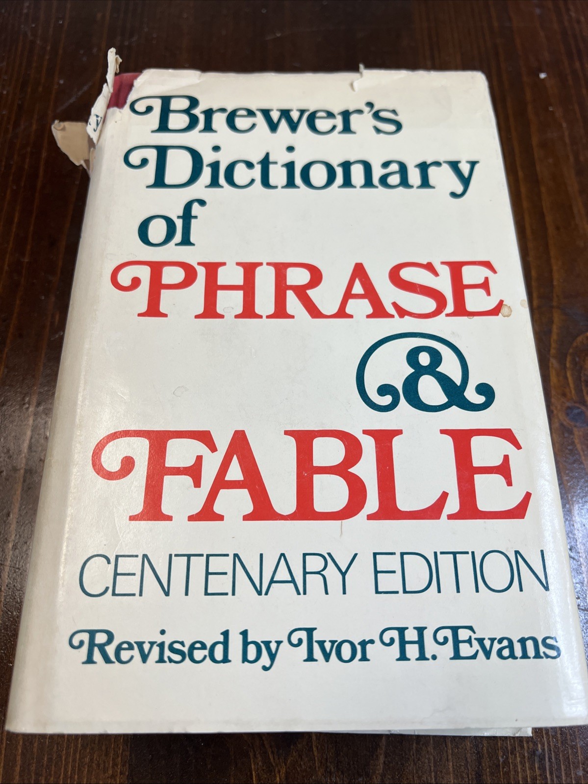 Brewer’s Dictionary of Phrase and Fable Centenary Edition 1970 hardback book
