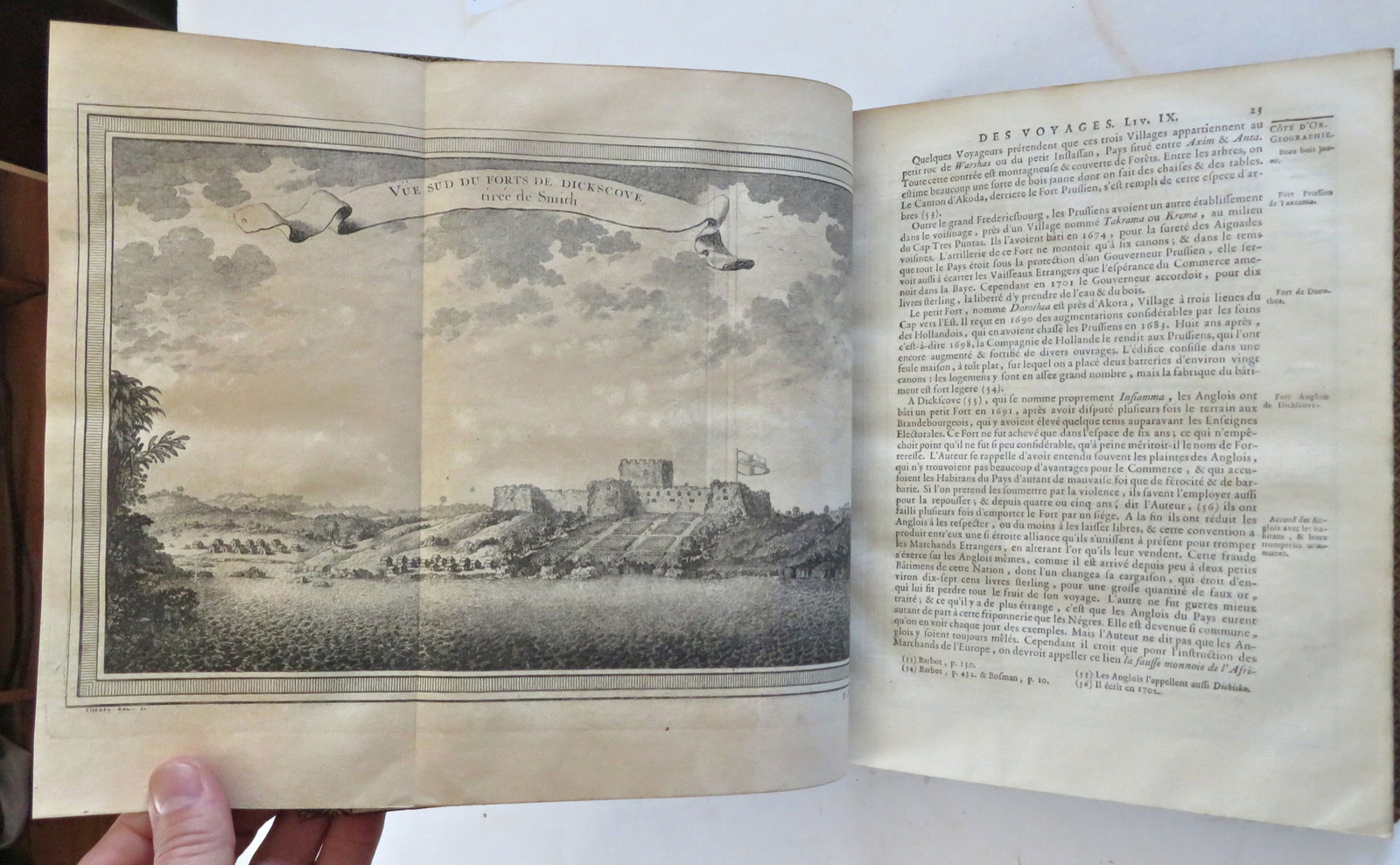 West Africa Ivory Coast Exploration History Voyages 1747 leather book 35 plates