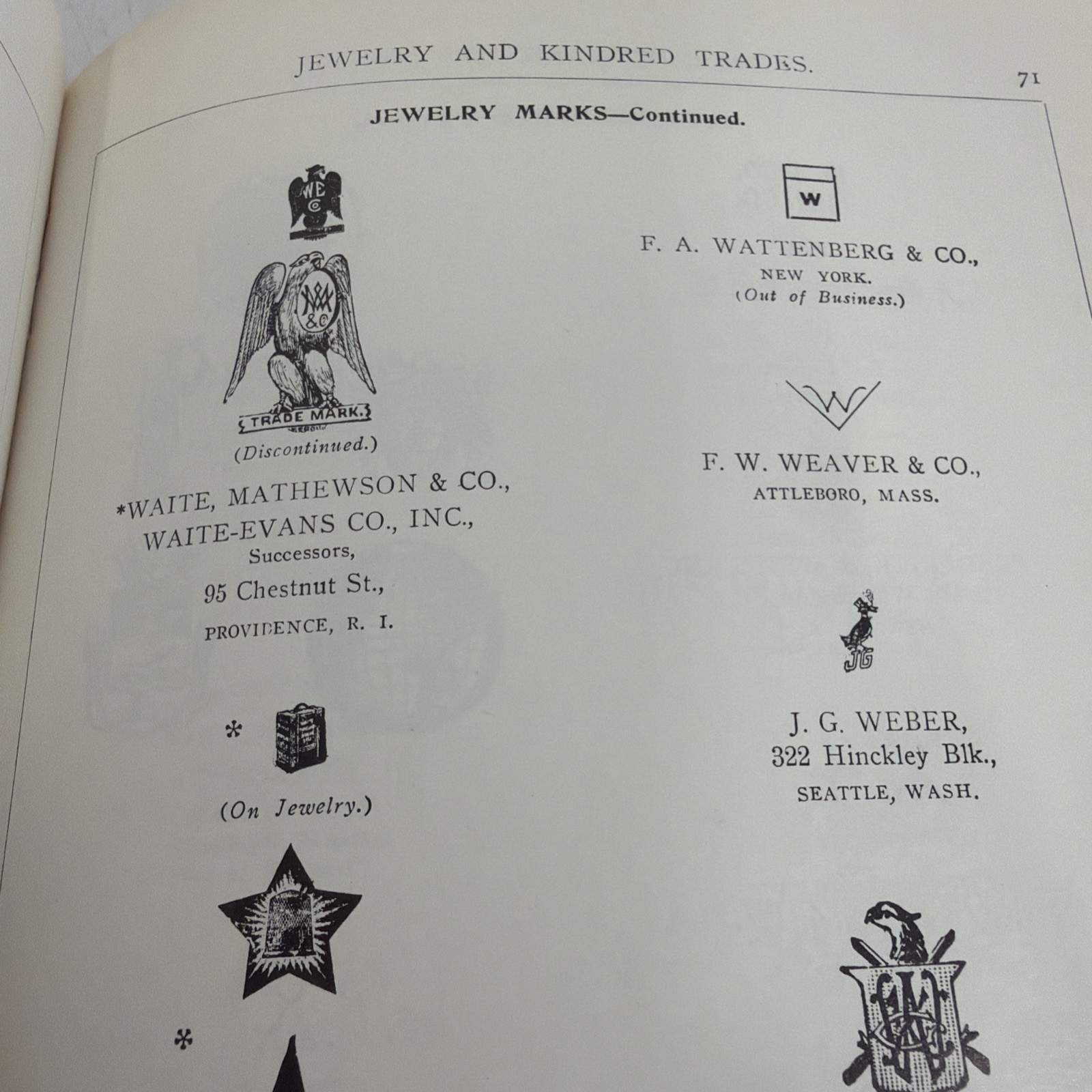 Vintage 1915 Trade Marks of The Jewelry & Kindred Trades Book READ