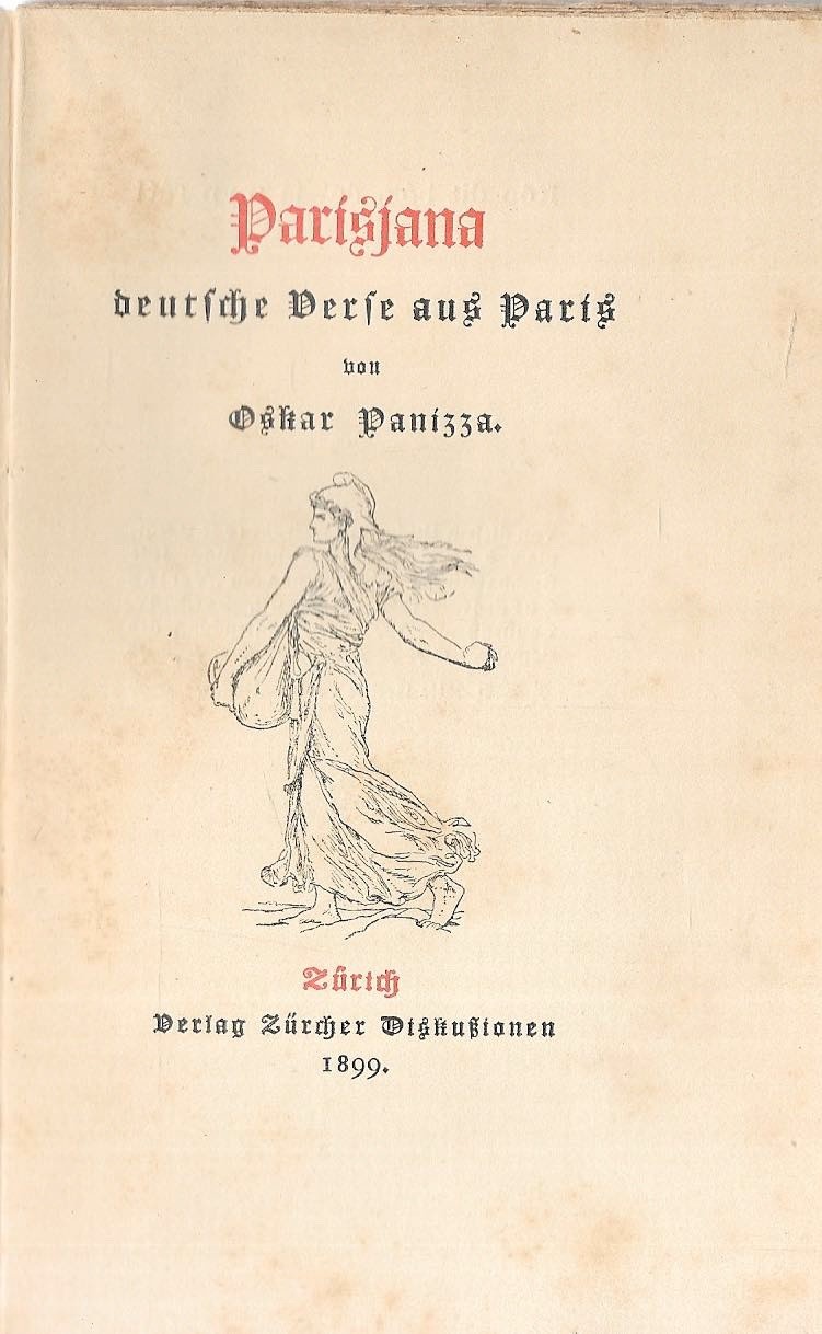 Oskar Panizza Parisjana German Verses from Paris 1899 FIRST EDITION!
