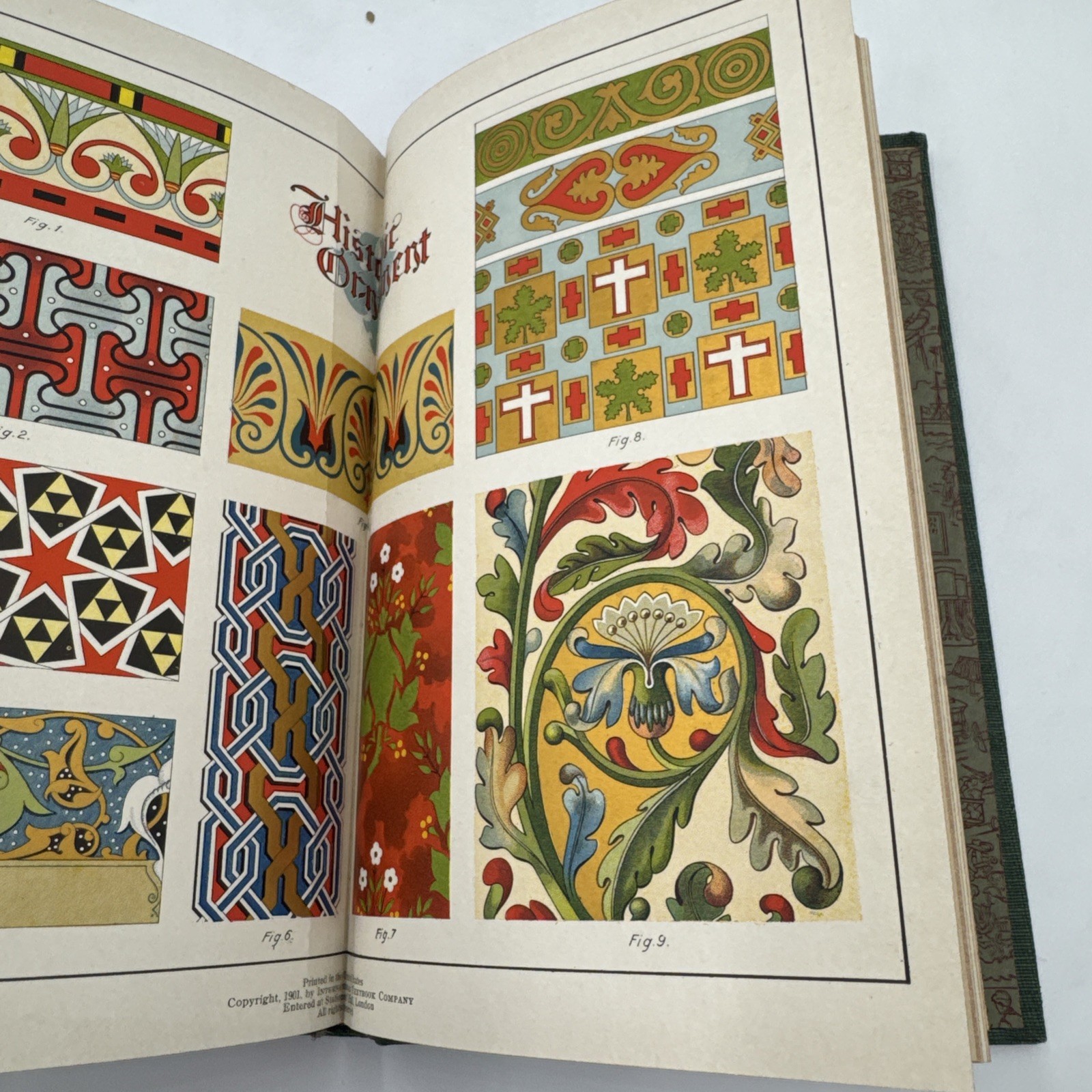 Antique 1905 ICS Reference Library Vol 8 Art Design Bookcover Carpet 1st Edition
