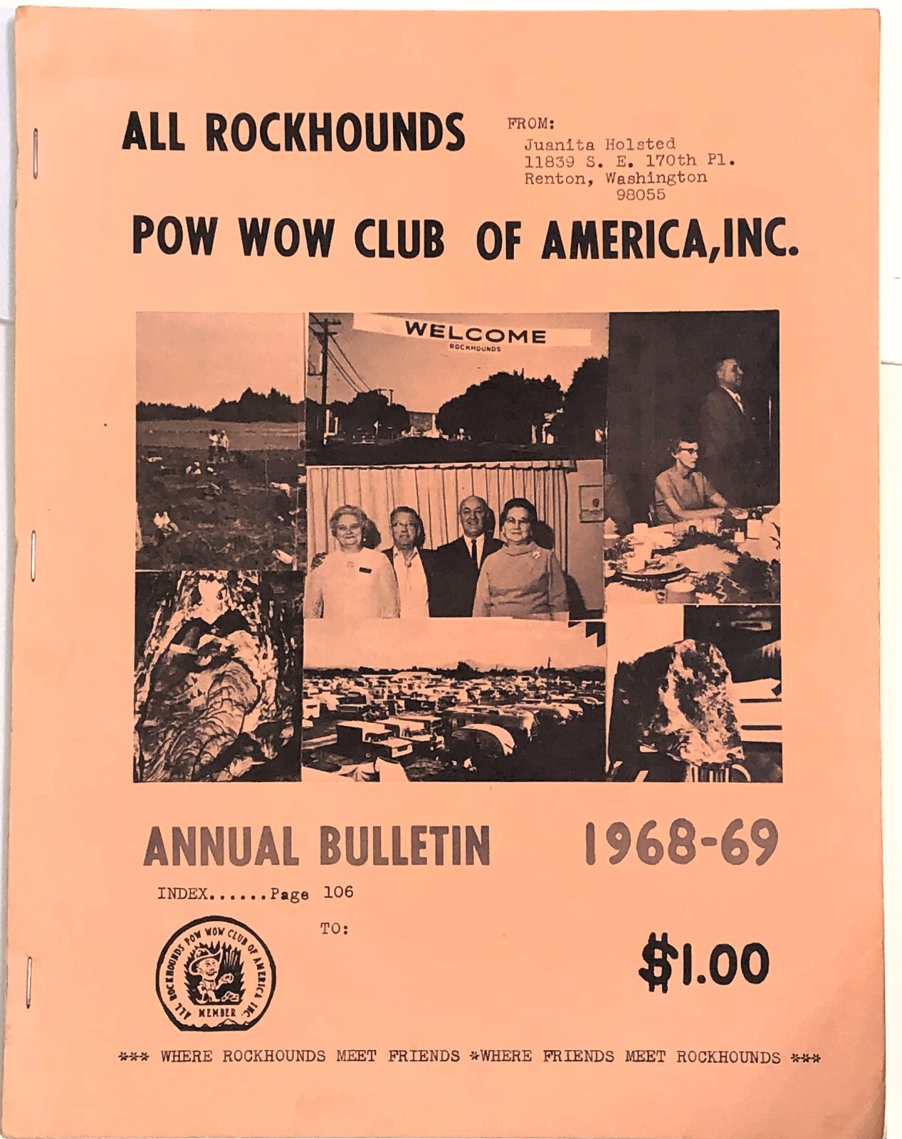 All Rockhounds POW WOW Club of America 1968-1969 Annual Bulletin
