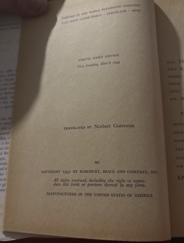 A Thousand Shall Fall Hans Habe 1944 Forum Books HC WWII Dust Jacket Vintage