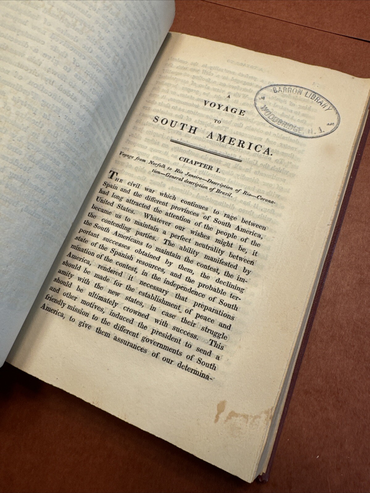 1820 Voyage to South America Brackenridge, rebound. Pres Monroe Spanish Colonies