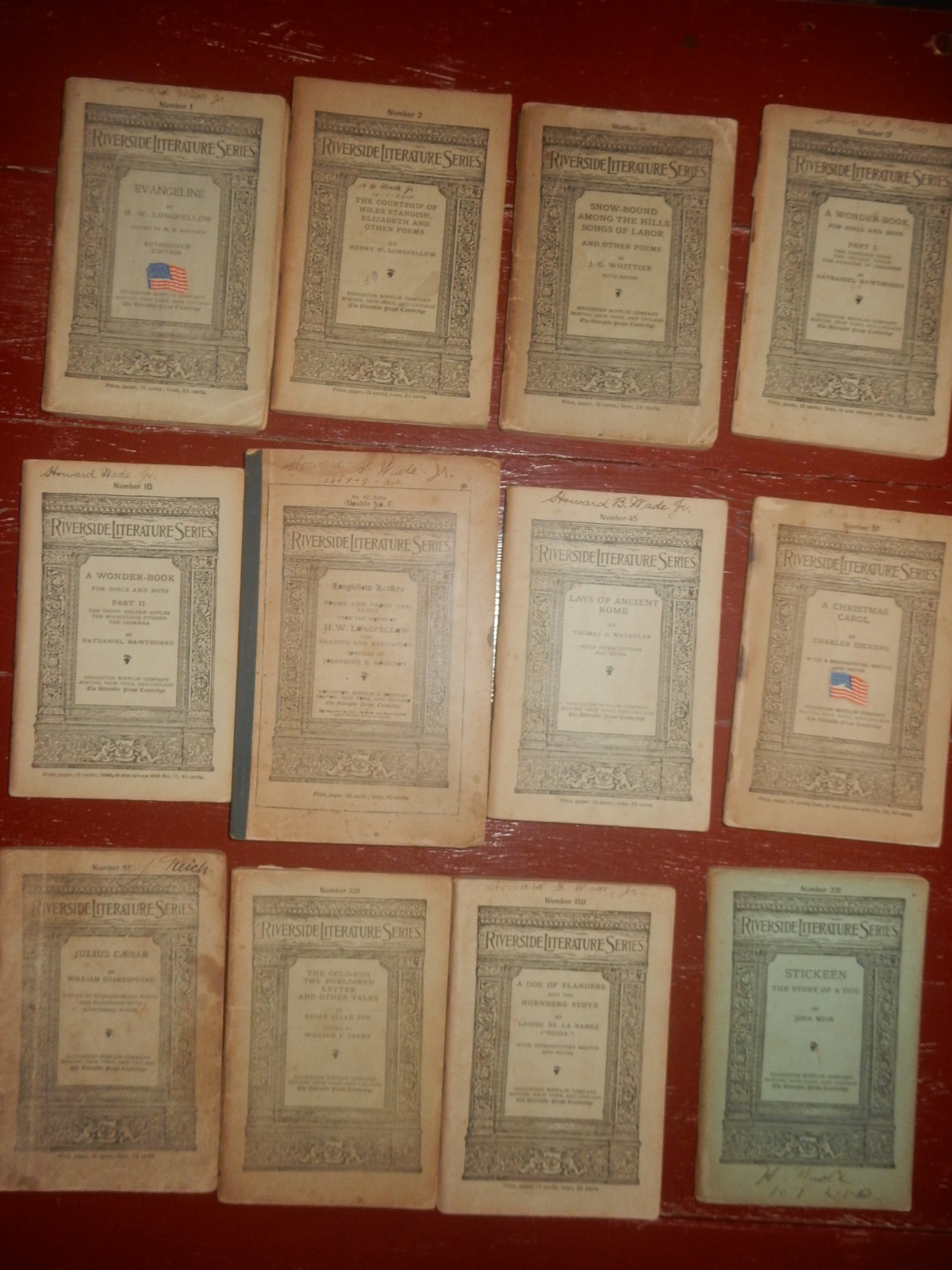 Riverside Literature Series volumes 1, 2, 4, 17,18,42,45, 57, 67, 120, 150, 231