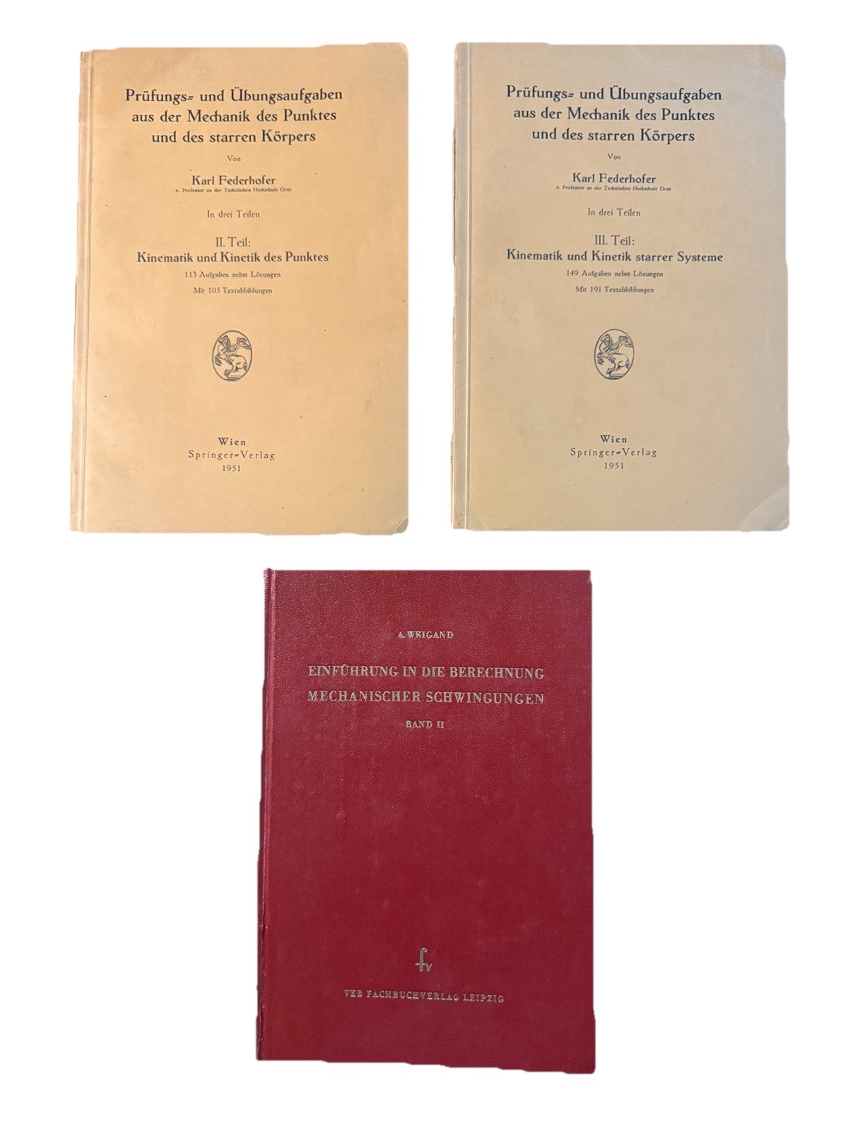German Engineering Mechanics Books Lot (1951–1962) Springer DDR Physics