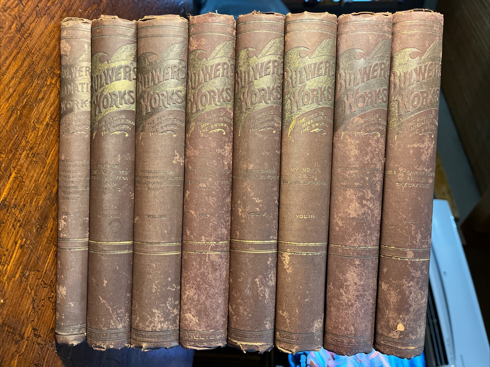 The Works of Edward Bulwer Lytton, Volumes 1-4 & 6-9 (missing 5)