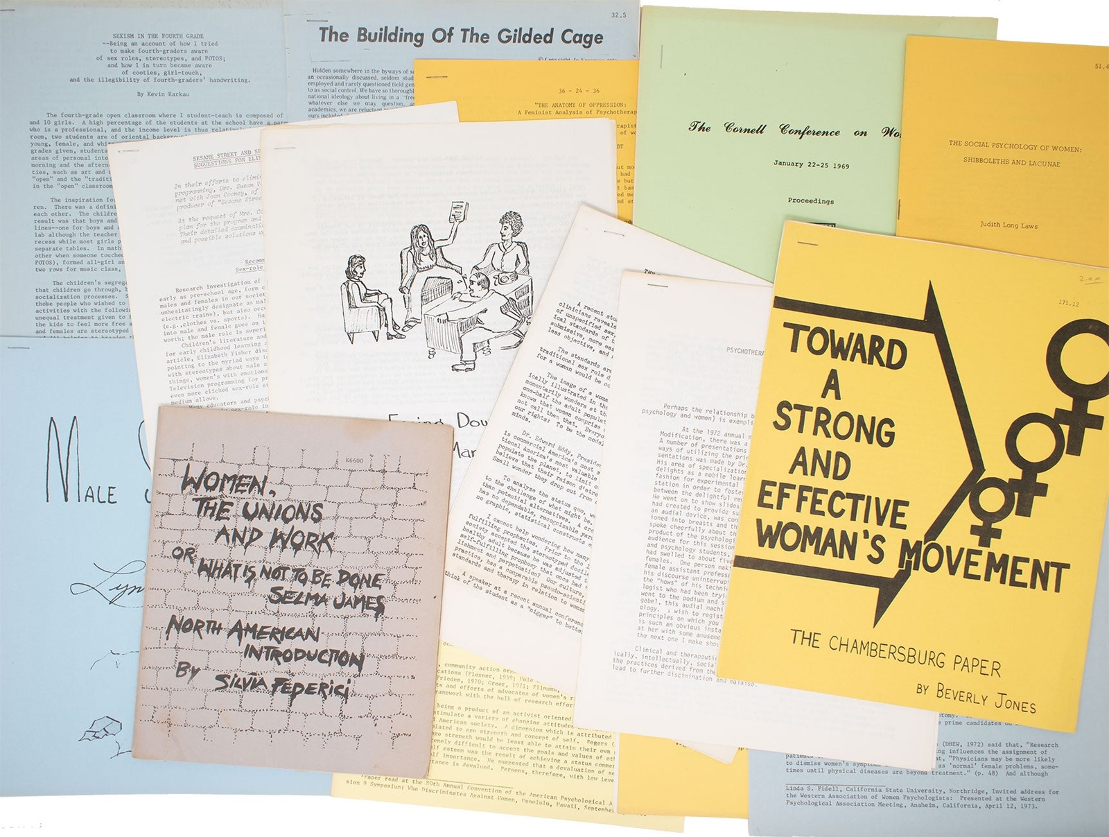 authors / collection of 16 documents and publications from the feminist 1970