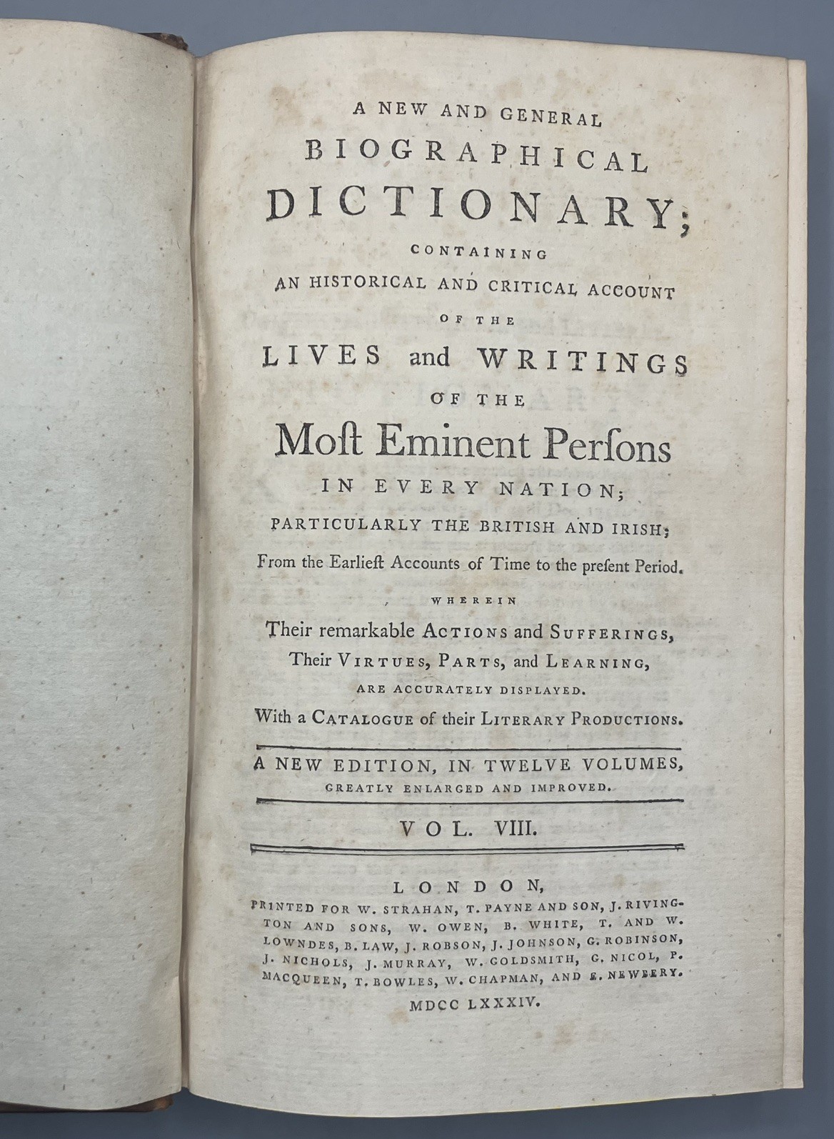 1784 New General Biographical Dictionary 12 Vols Fine Leather Bindings Tree Calf