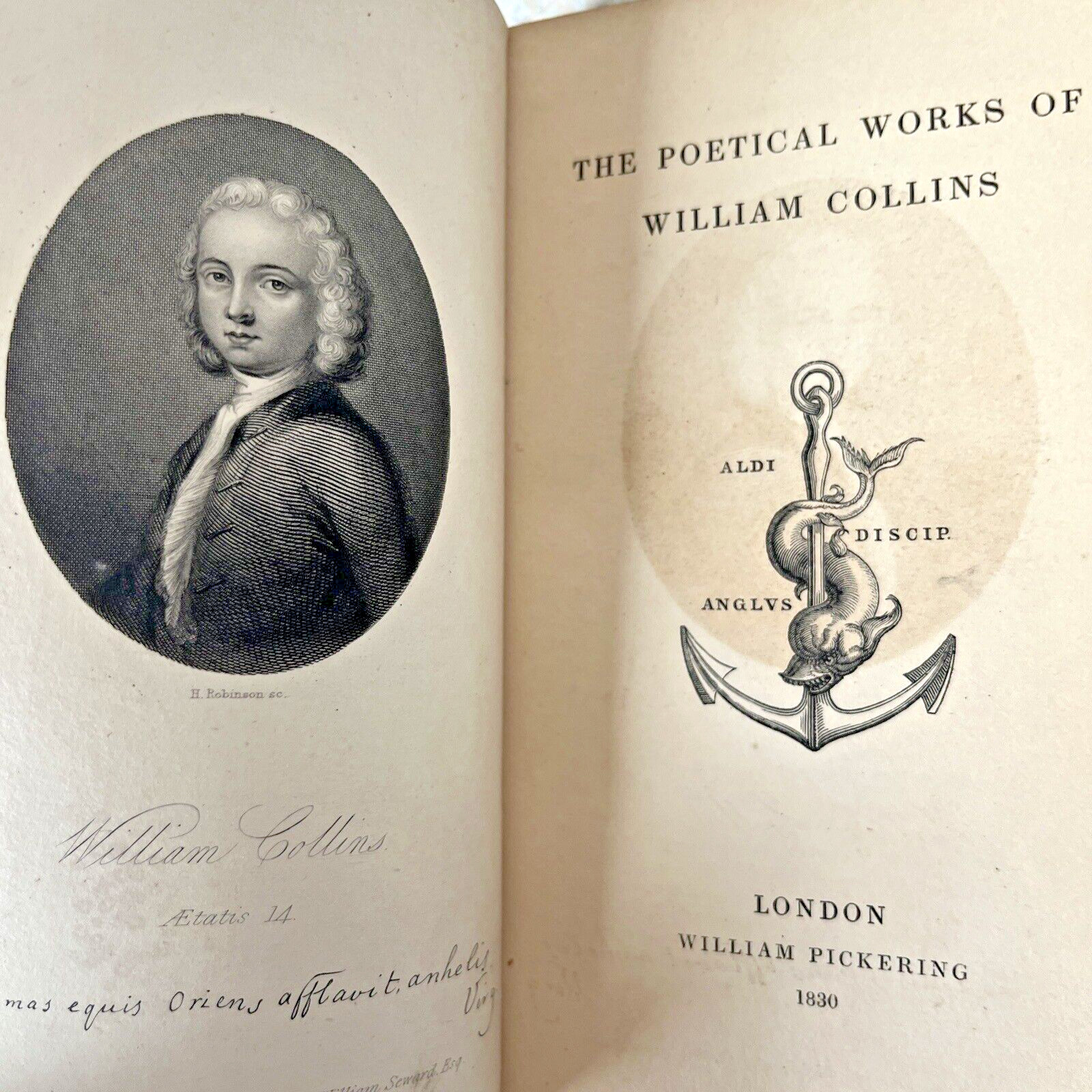 The Poetical Works of William Collins 1930 William Pickering Antique Poems Verse