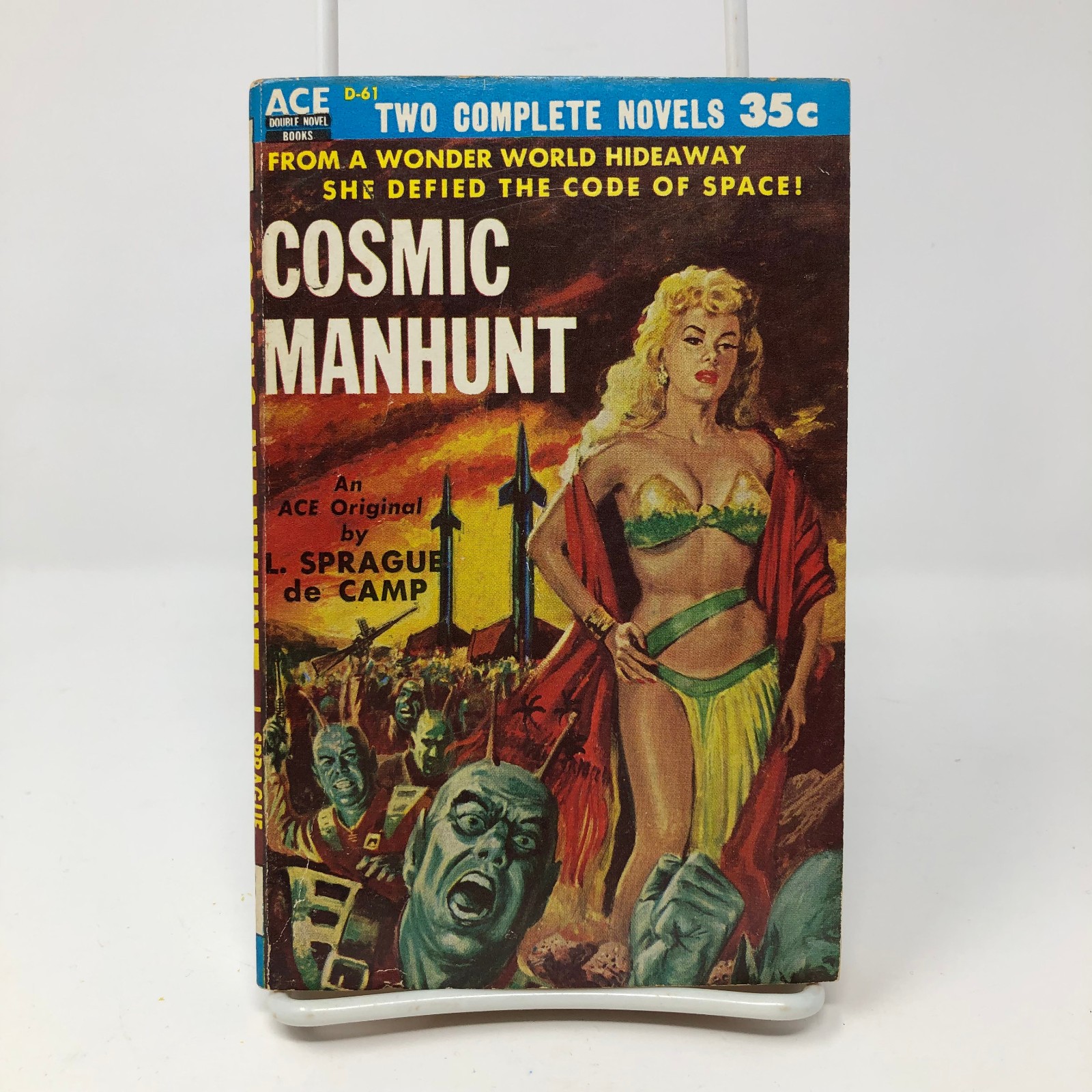 Ace Double D-61 de Camp COSMIC MANHUNT Simak RING AROUND THE SUN VGC