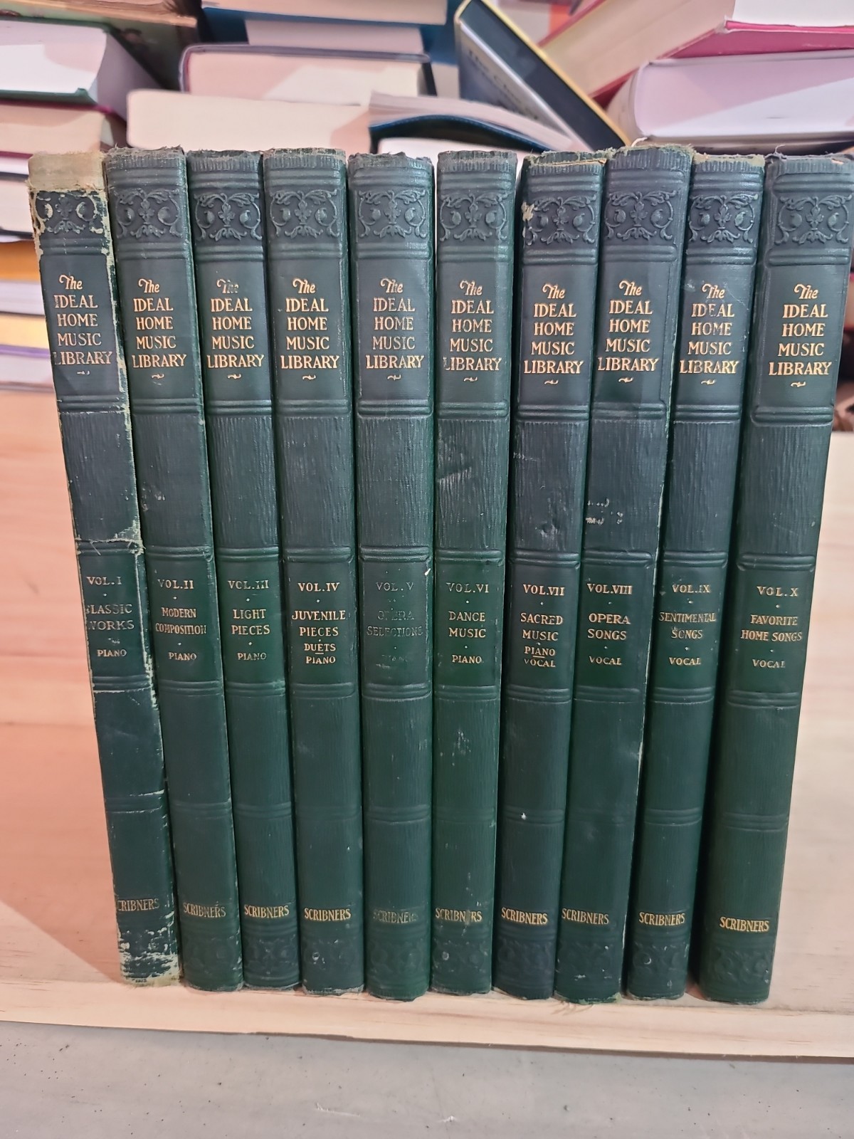 The Ideal Home Music Library 10 Vol Set 1924 Scribner Piano Vocal Songs