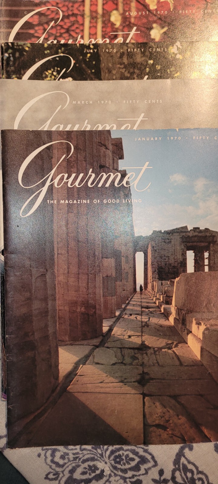 4 Issues GOURMET MAGAZINE 1970 Jan Mar July Aug Vintage Ads Recipes Liquor…