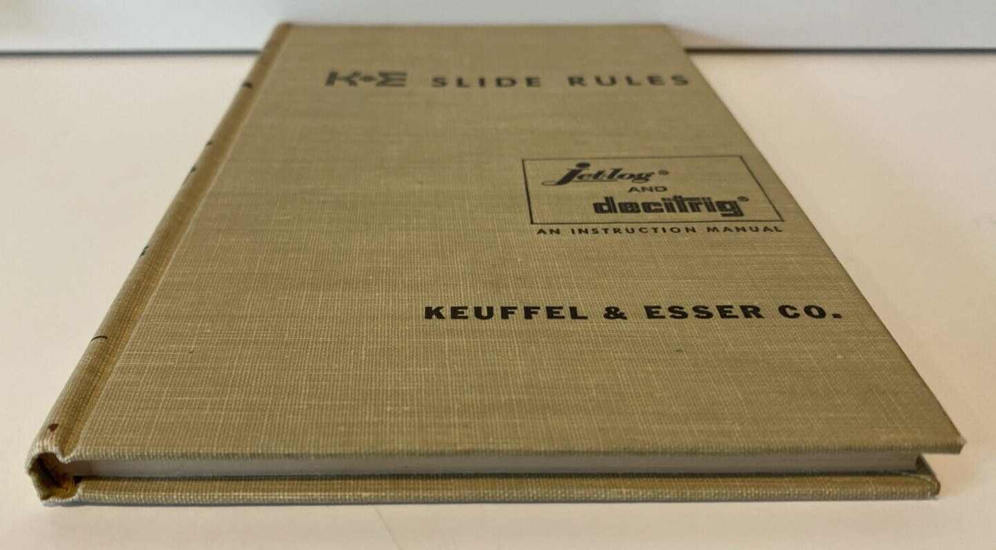 Vtg K&E Slide Rules Self Instruction Manual Keuffel & Esser JetLog Decitrig 1955