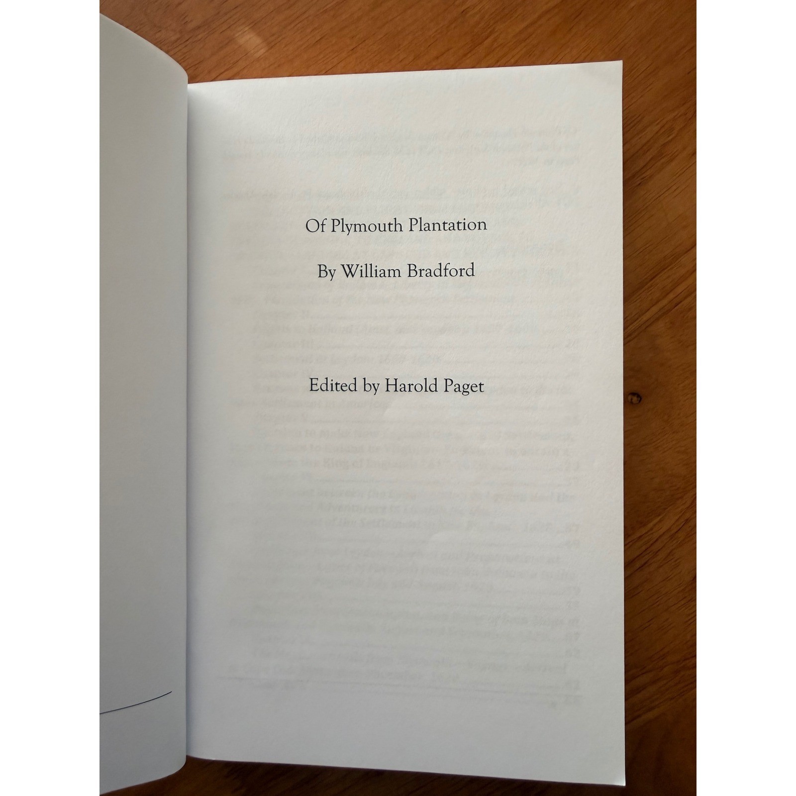 Of Plymouth Plantation William Bradford Harold Paget History Paperback