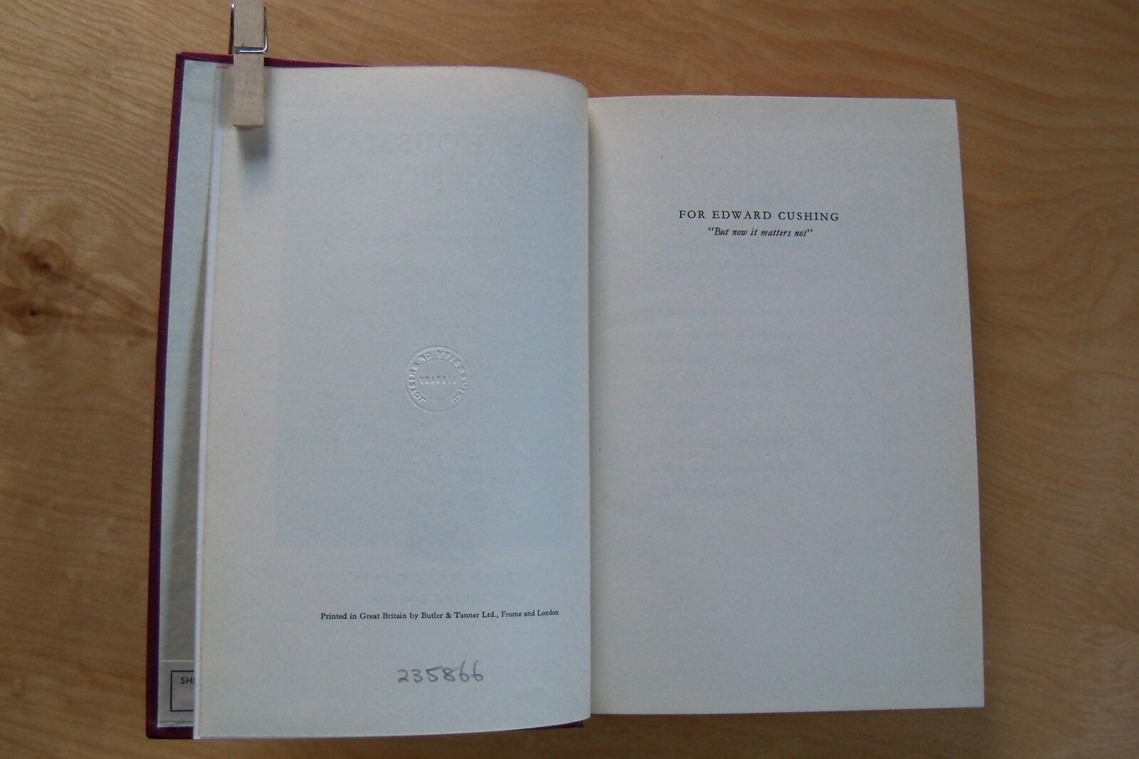 A.E. HOUSMAN – A DIVIDED LIFE By George L. Watson © 1957
