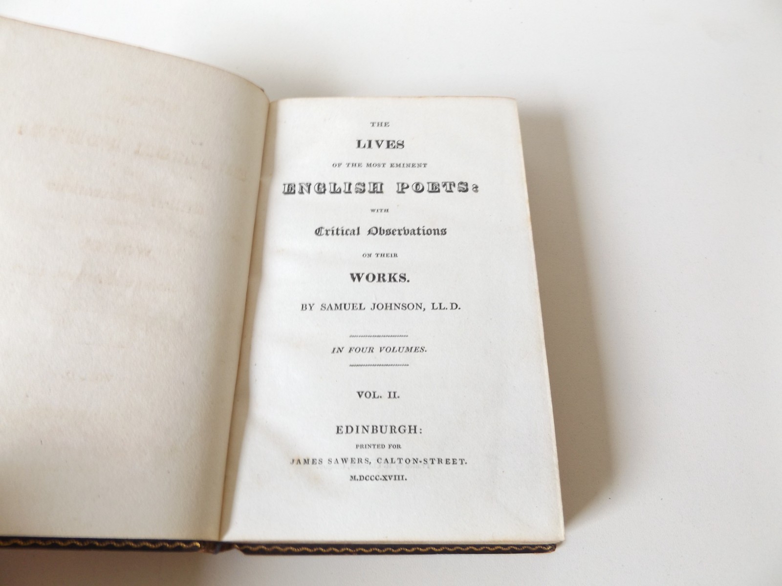 1818 JOHNSON’S LIVES of the ENGLISH POETS 4Vol. LEATHER BINDING Poetry