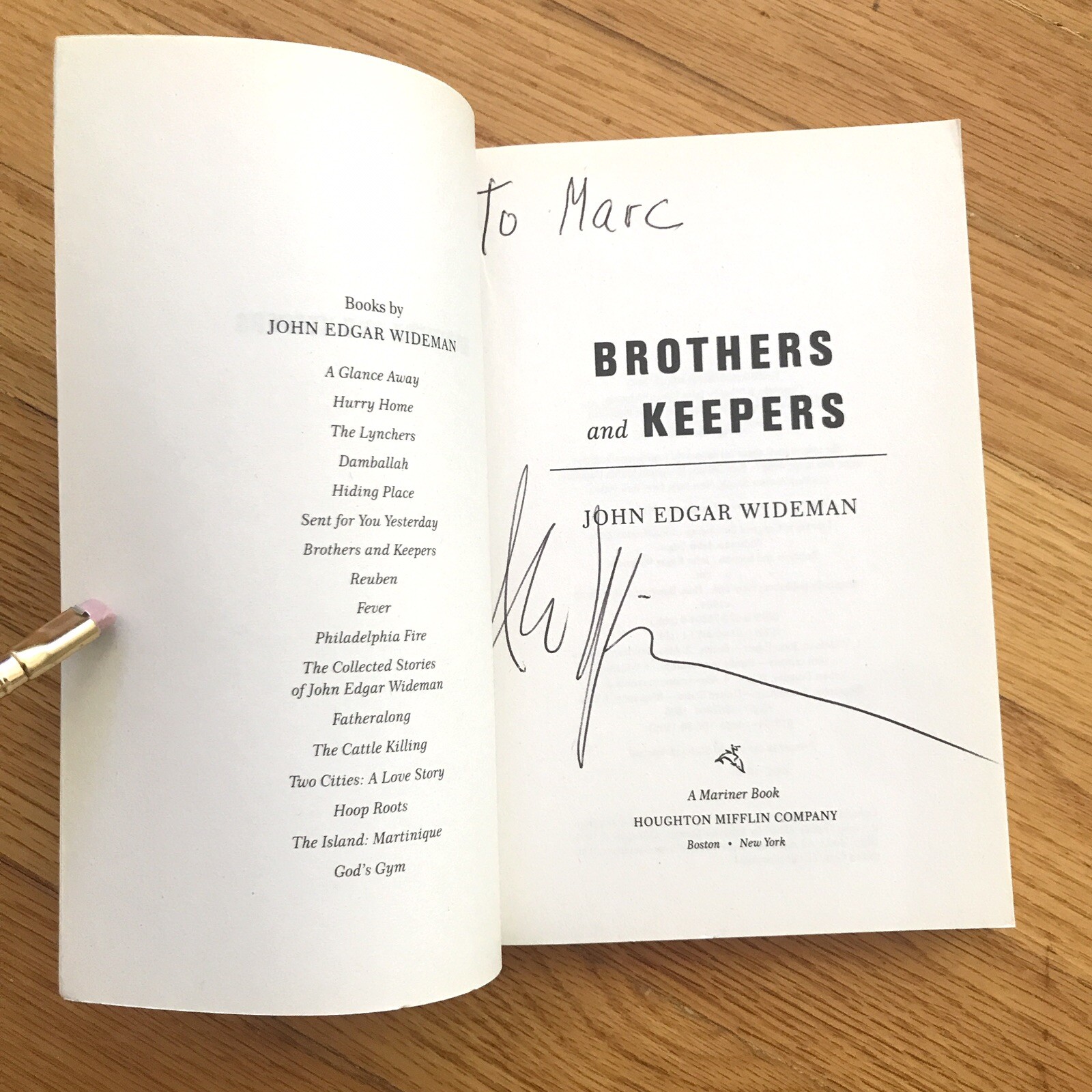 JOHN EDGAR WIDEMAN—Brothers & Keepers: A Memoir—PB—“Brilliant“—Guardian—SIGNED