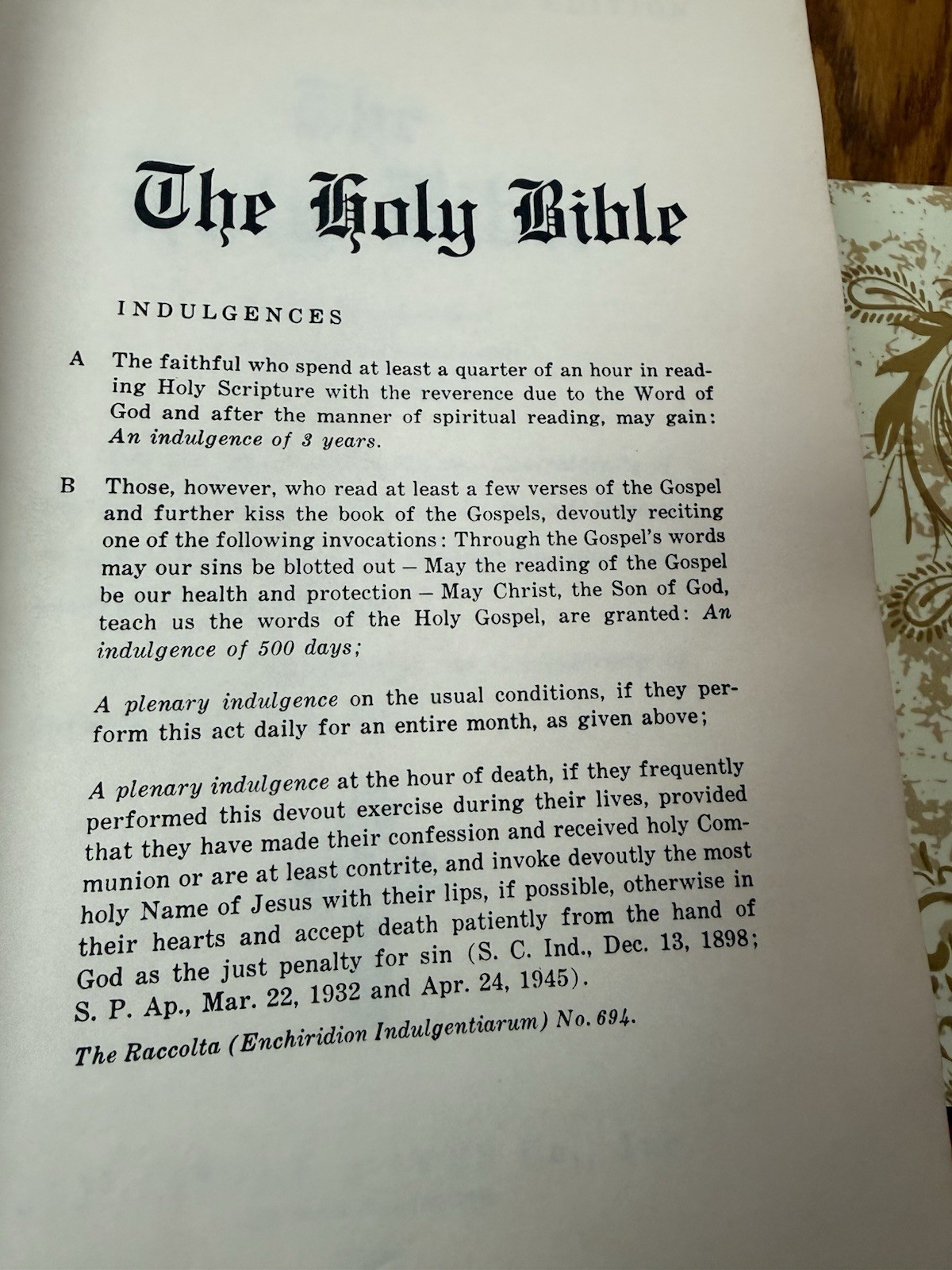 Holy Bible 1960 King James Version Catholic Ed.