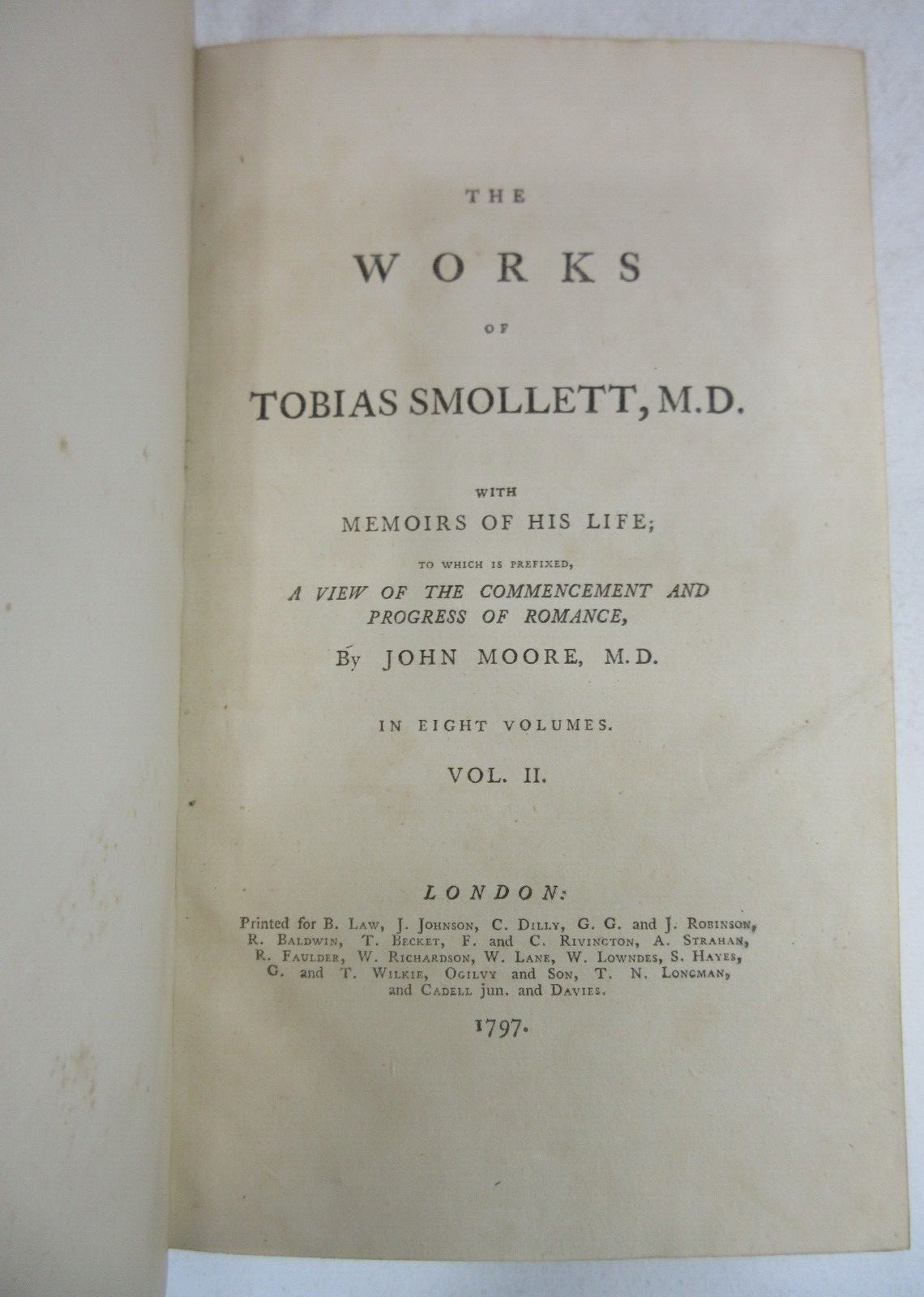 1797 1st ED 8-Vols „The Works of Tobias Smollett“ John Moore Leather Hardcovers