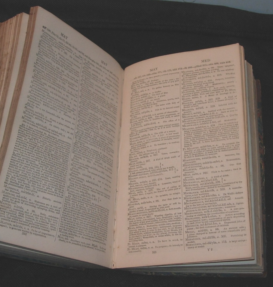 Walker’s Dictionary,John Walker,Critical Pronouncing English Language,HC,1831