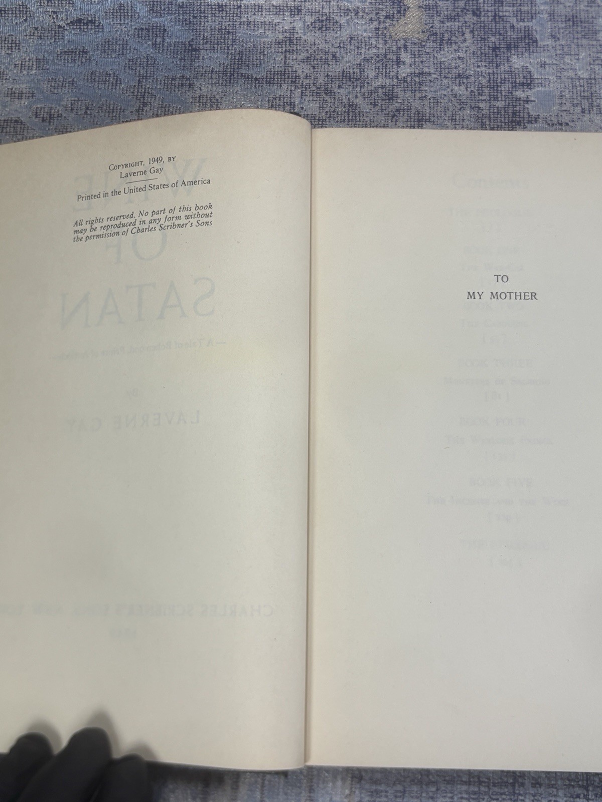 WINE OF SATAN Laverne Gay 1949 Hardcover Scribner’s Historical Novel