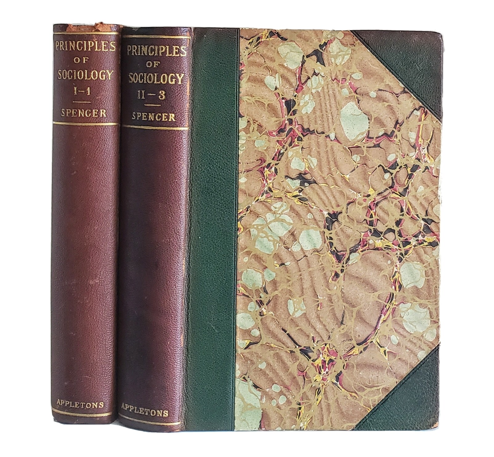 The Principles Of Sociology 2 Vol 1-1, 11-3 Herbert Spencer Antique Victorian