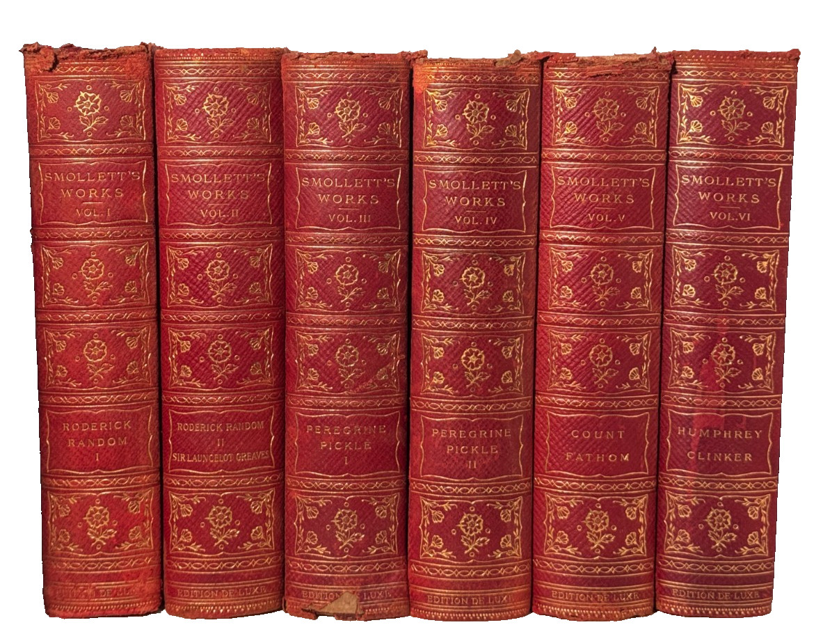 THE WORKS OF TOBIAS SMOLLETT – 3/4 Leather Bound, LIMITED, NUMBERED EDITION RARE
