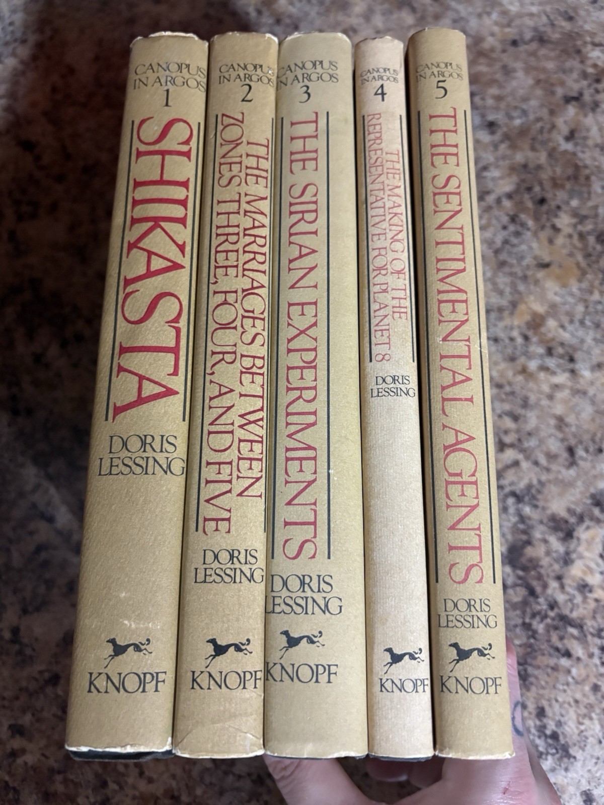 Doris Lessing The Complete Canopus in Argos 5 Volume Set Lot Hardcover Nobel