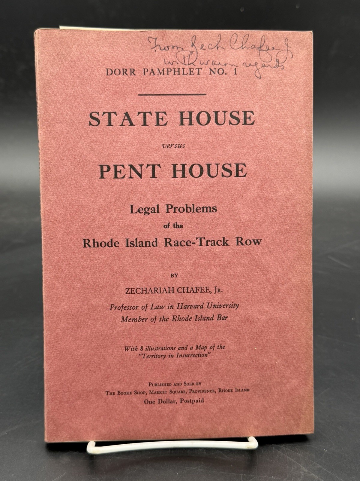 Signed 1937 First Ed. „State House vs Pent House“ by Zechariah Chafee Jr.