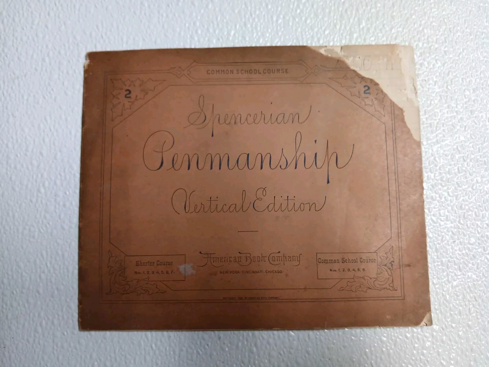 Common School Course Spencerian Penmanship Vertical Edition 1896 ANTIQUE BOOK