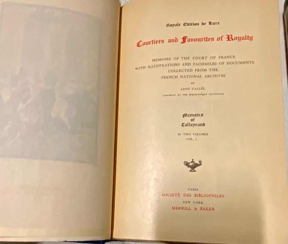 Lot of 2 Courtiers and Favourites of Royalty Memoirs of Madame du Barri HC
