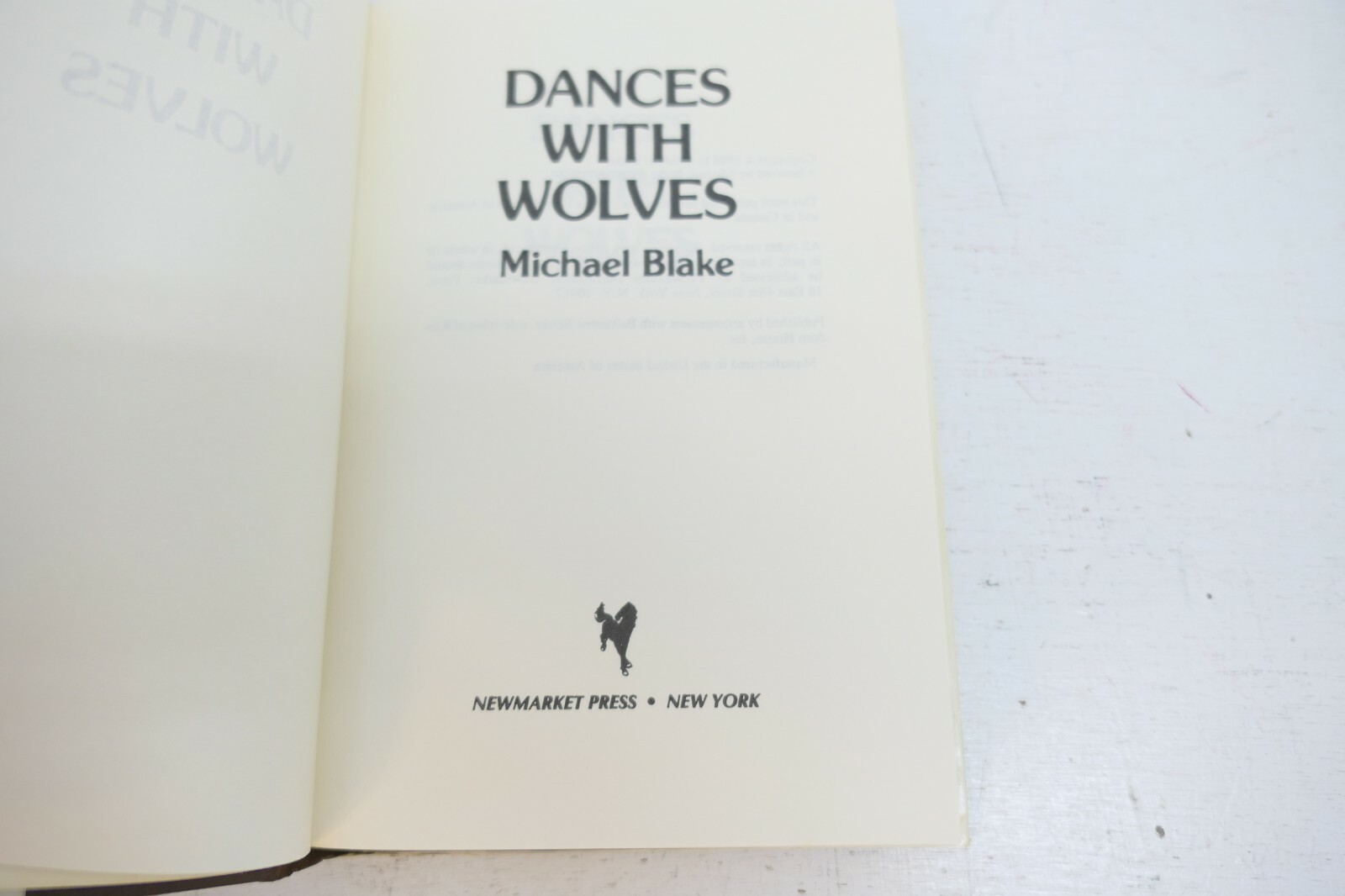Dances With Wolves Michael Blake Hardcover