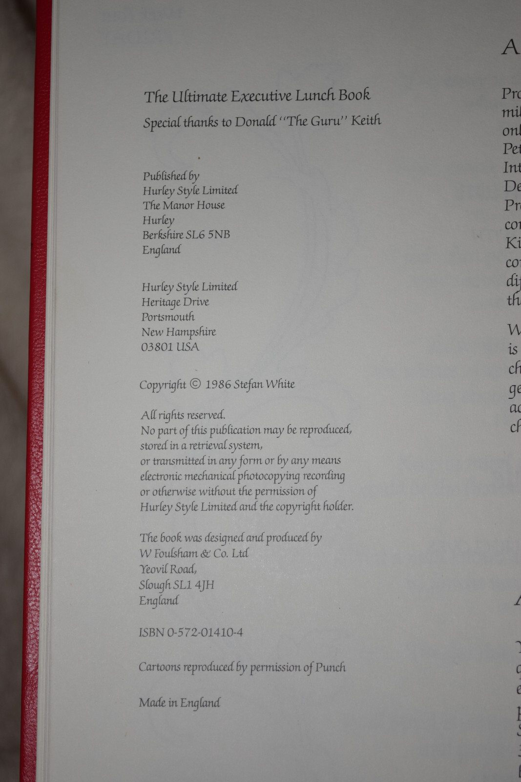 Tymus MUNNEY / Ultimate Executive Lunch The Ultimate Executive Manual 1986