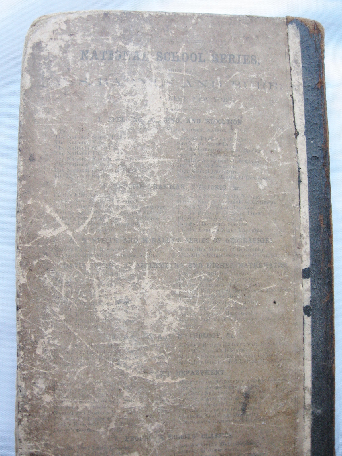 1864 Practical Arithmetic by Charles Davies, Leather Over Spine