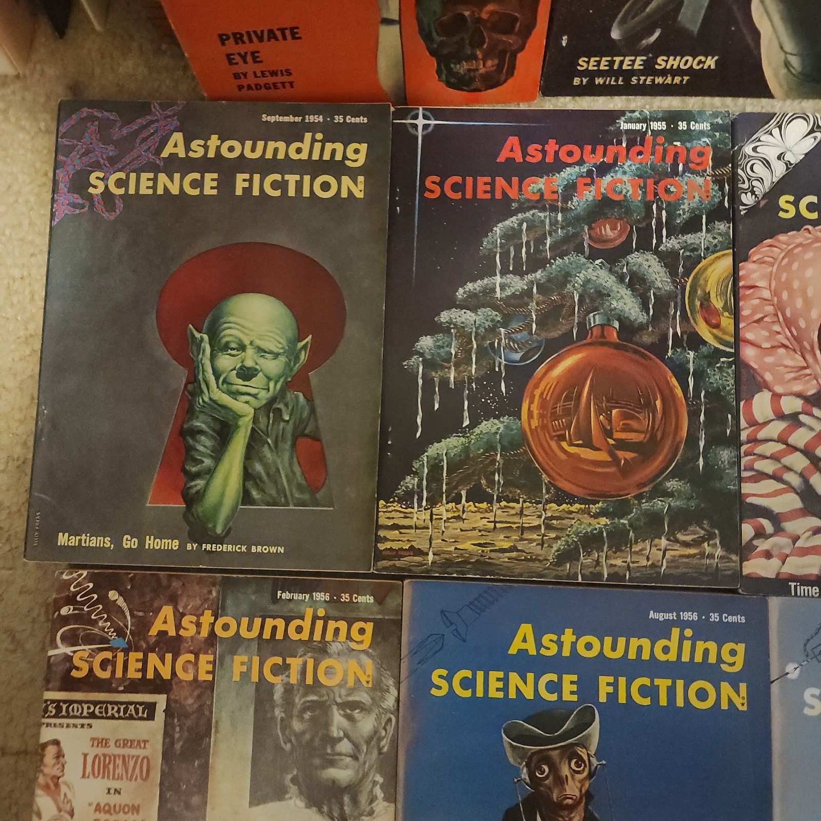 Lot of 22 1950s Astounding Science Fiction Pulp Magazines 1949-1958