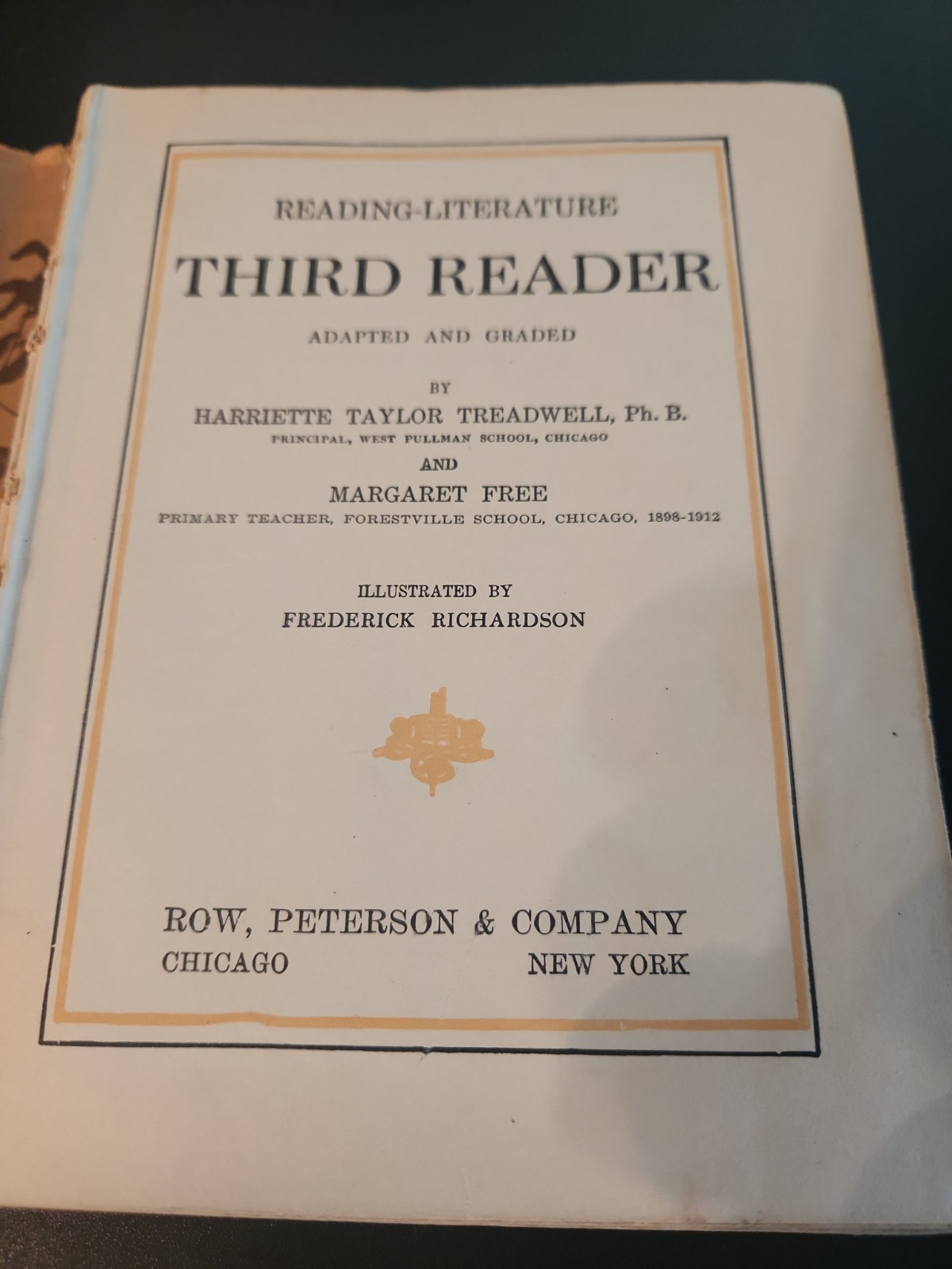 1912 Third Reader Free Treadwell Reading Literature Row, Peterson & Co Great Art