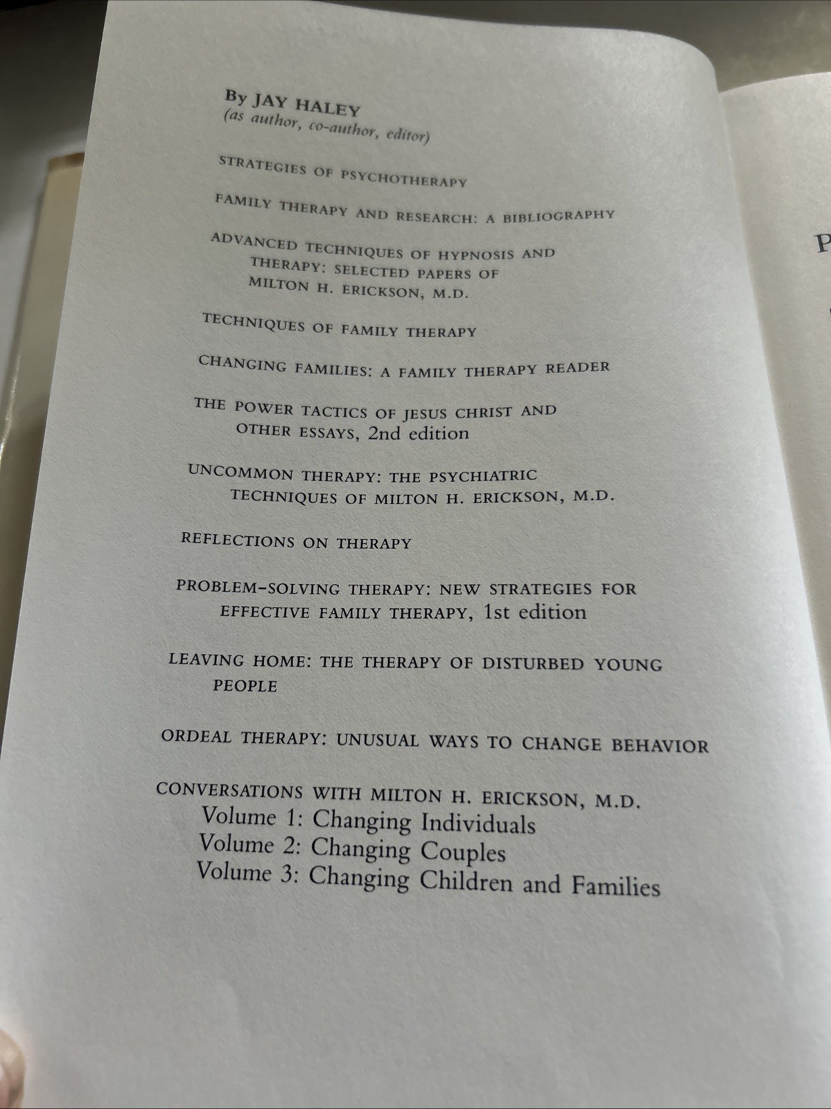 Problem Solving Therapy by Jay Haley HC/DJ 2nd Edition 2nd Print 1988