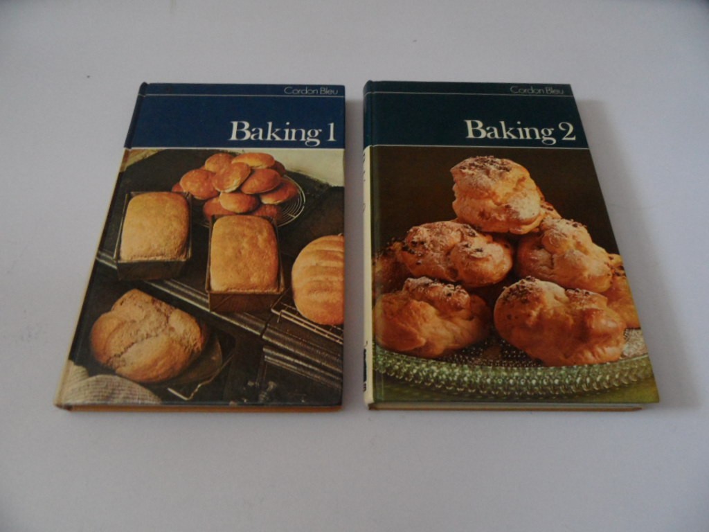 2x Vintage Cordon Bleu Hardback Cookbooks Baking 1 and 2 BPC 1971
